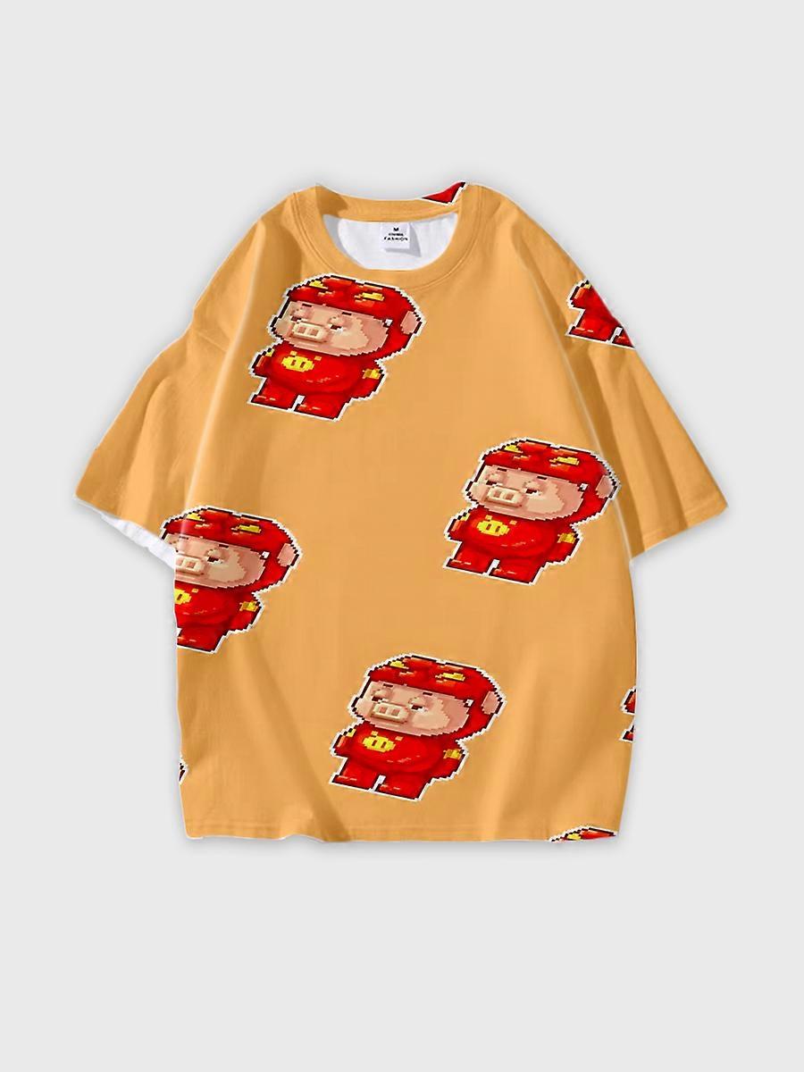 T-shirt round neck Animation Role Pattern loose short sleeve JW6543