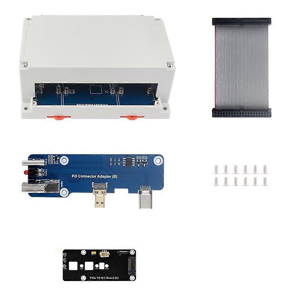 Isolierte RS232/RS485/CAN/CAN FD-Erweiterungskarte für Raspberry Pi 4/5 erweitert 2XRS485+1XRS232+1XCAN FD+1XCAN mit Gehäuse B