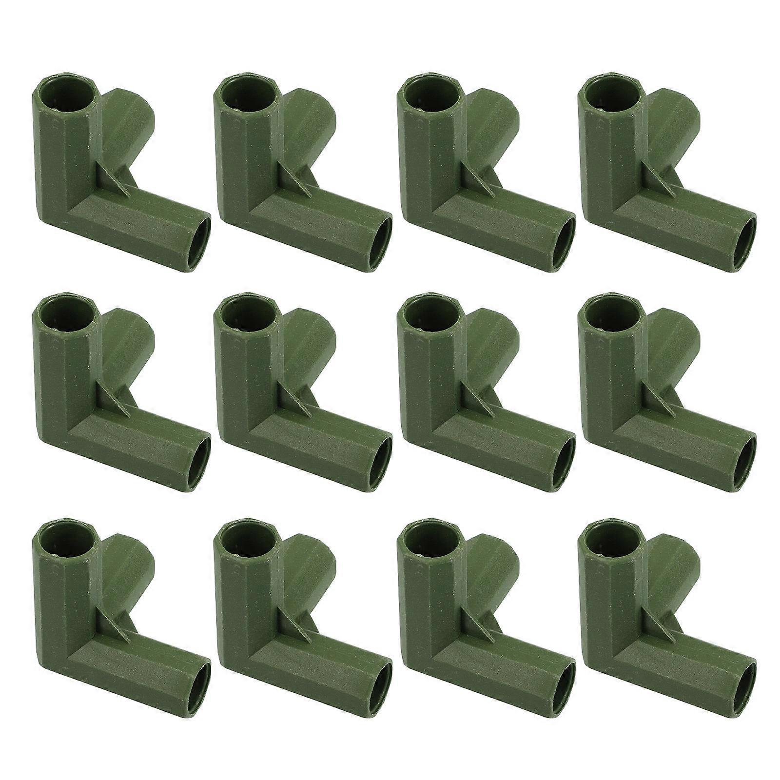 Gardening Frame Connector Heavy Duty Plastic Pipe Joint Three Way Stable Support For Plant Stakes Garden Trellis 12Pcs
