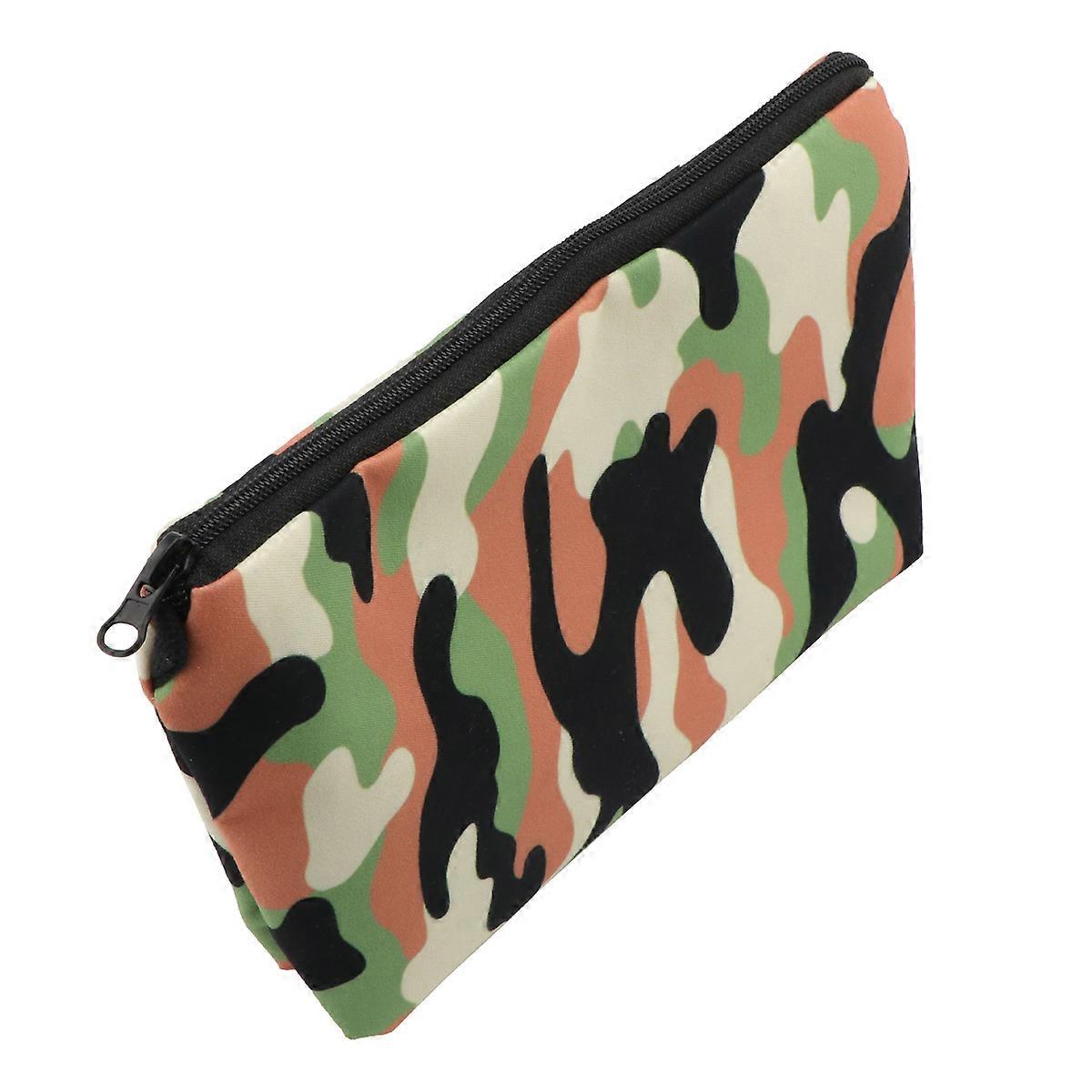 Toiletry Pouch Travel Essentials Bag Camouflage Makeup Case Organizer Zipper Closure 22X13.5cm 1Pcs