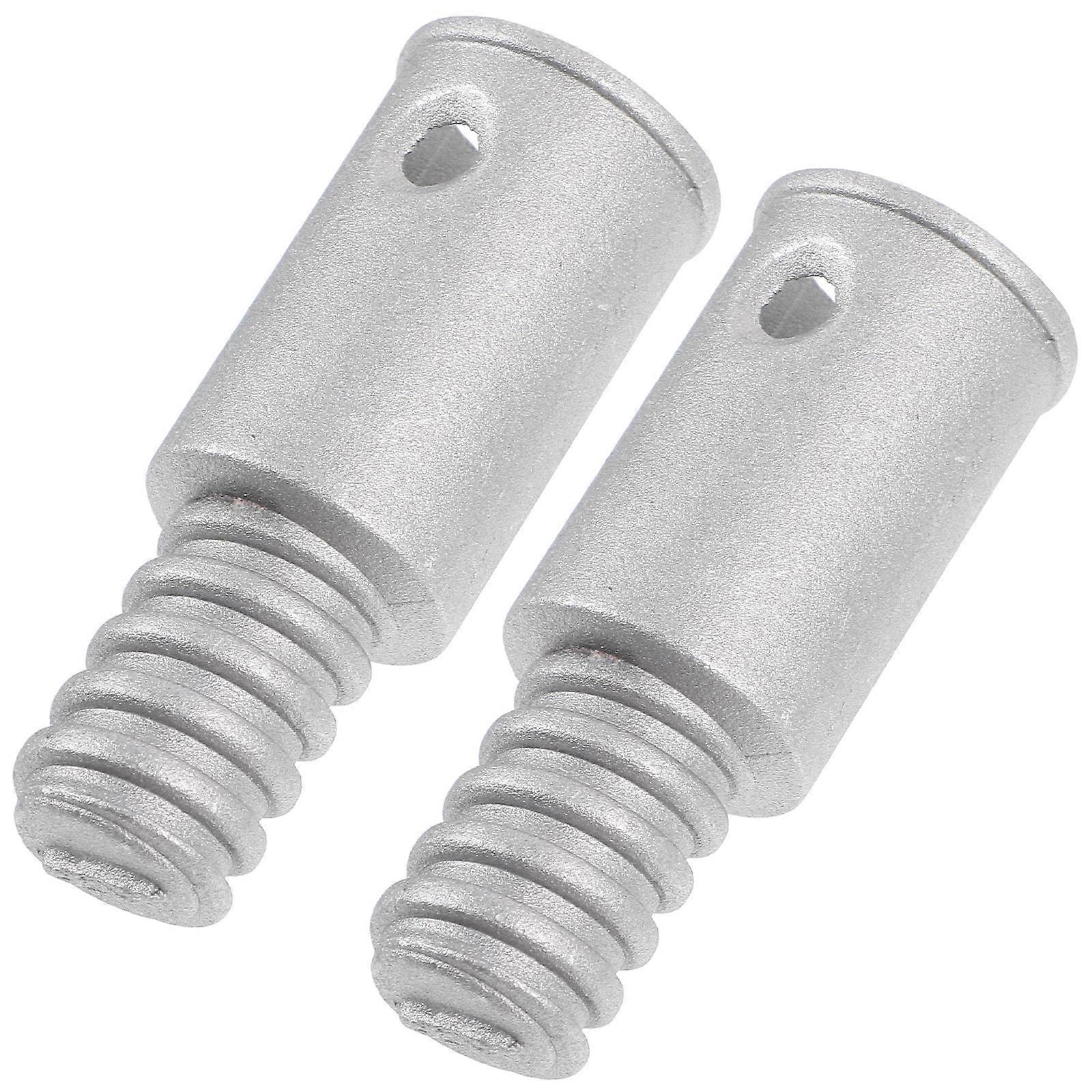 Broom Handle Threaded End Adapter Tips Metal Durable Use Home Cleaning 2Set