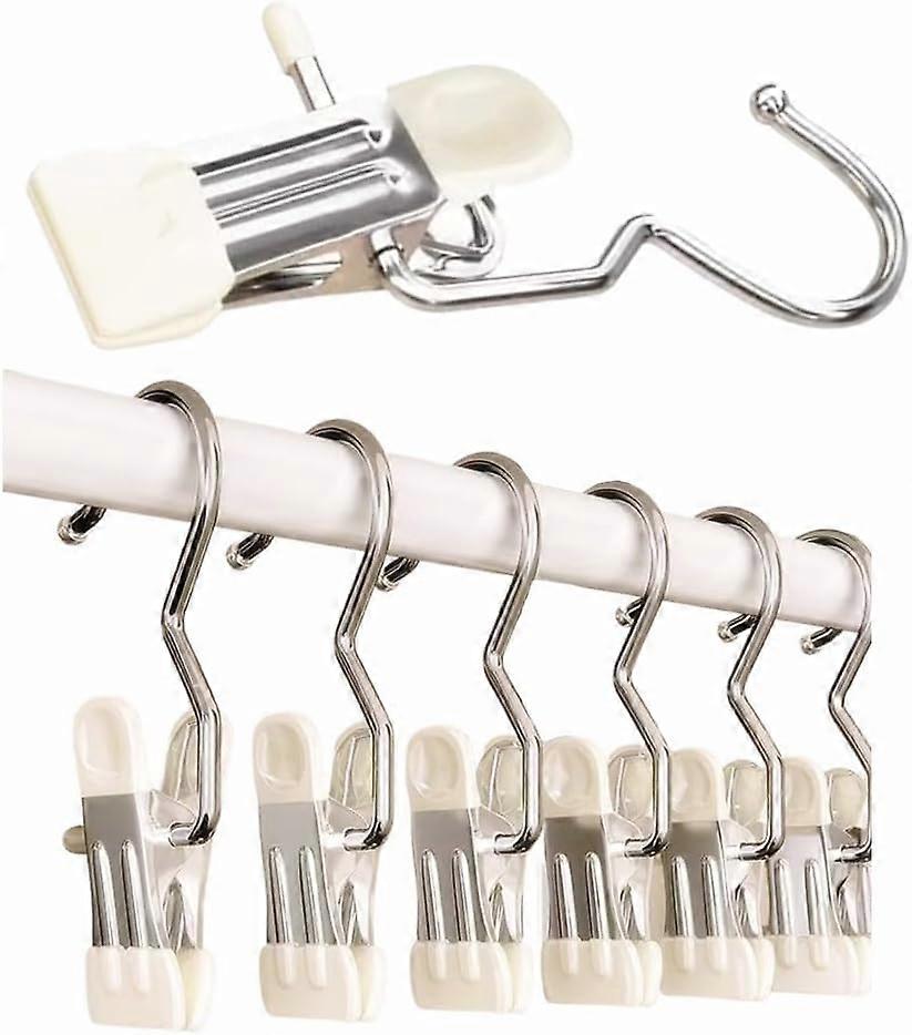 7Pcs Space-Saving Clothespin, Upgrade Double Head Clamp Dipped Hanger