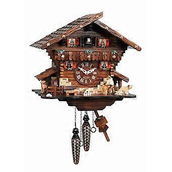 Engstler - 482_M - Kuckucksuhr - 1-Tag-Kettenzugwerk - Nussbaum - mit Musik - 30 cm