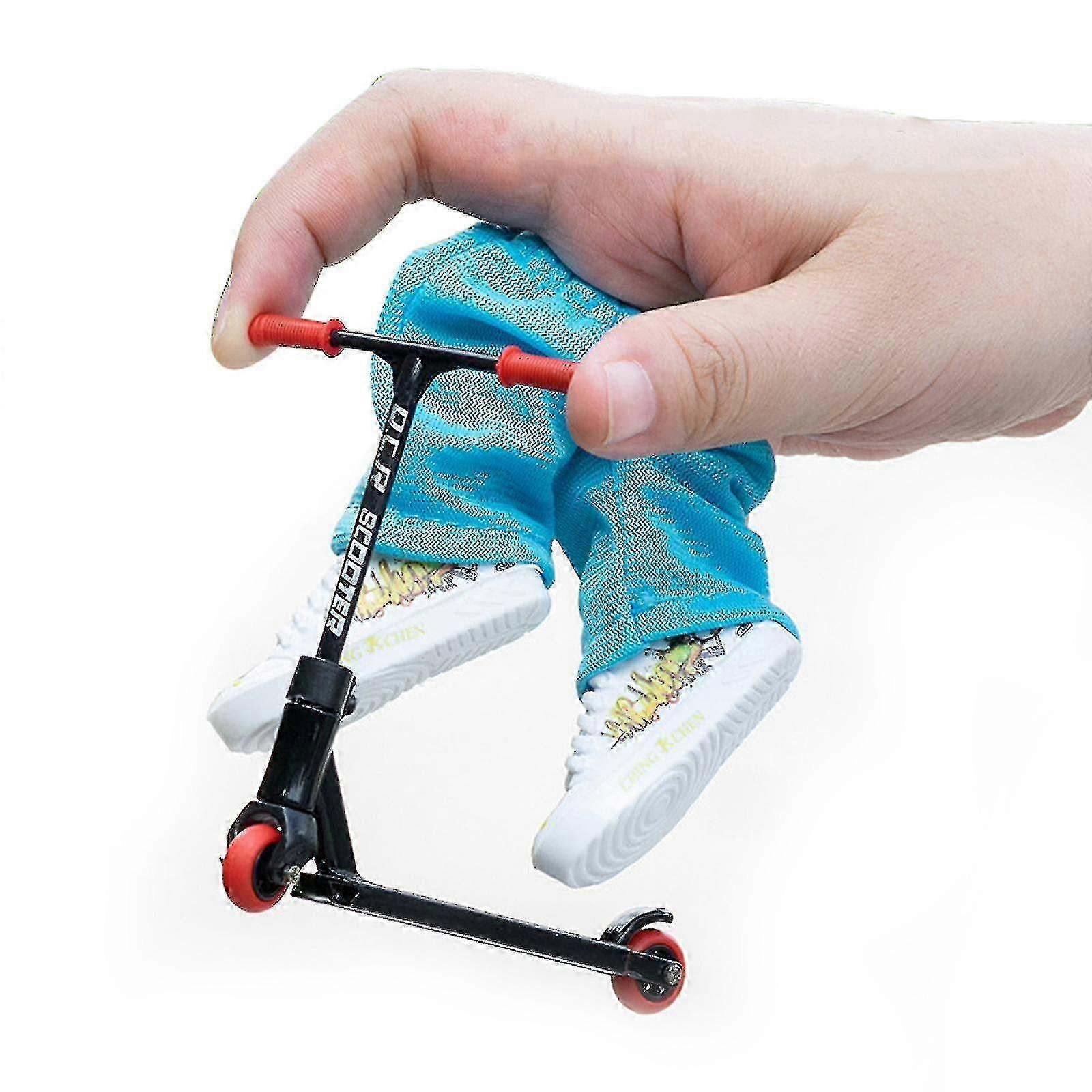 Mini Finger Scooter Alloy Finger Scooter Set With Mini Scooters,finger Pants Shoes For Skateboarder Favors