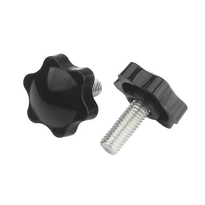 M10 x 25 mm Knurled Star Screws, 4 Pcs, 38 mm Head Diameter, Knob Handle Tensioning Plastic Handle, Machine Clamp Handle, Black
