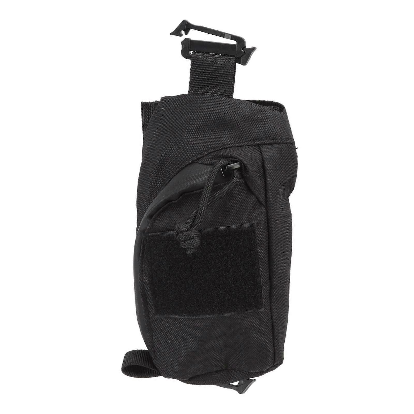 Backpack Strap Bag, Double Layer Canvas and Nylon, Waterproof, Black