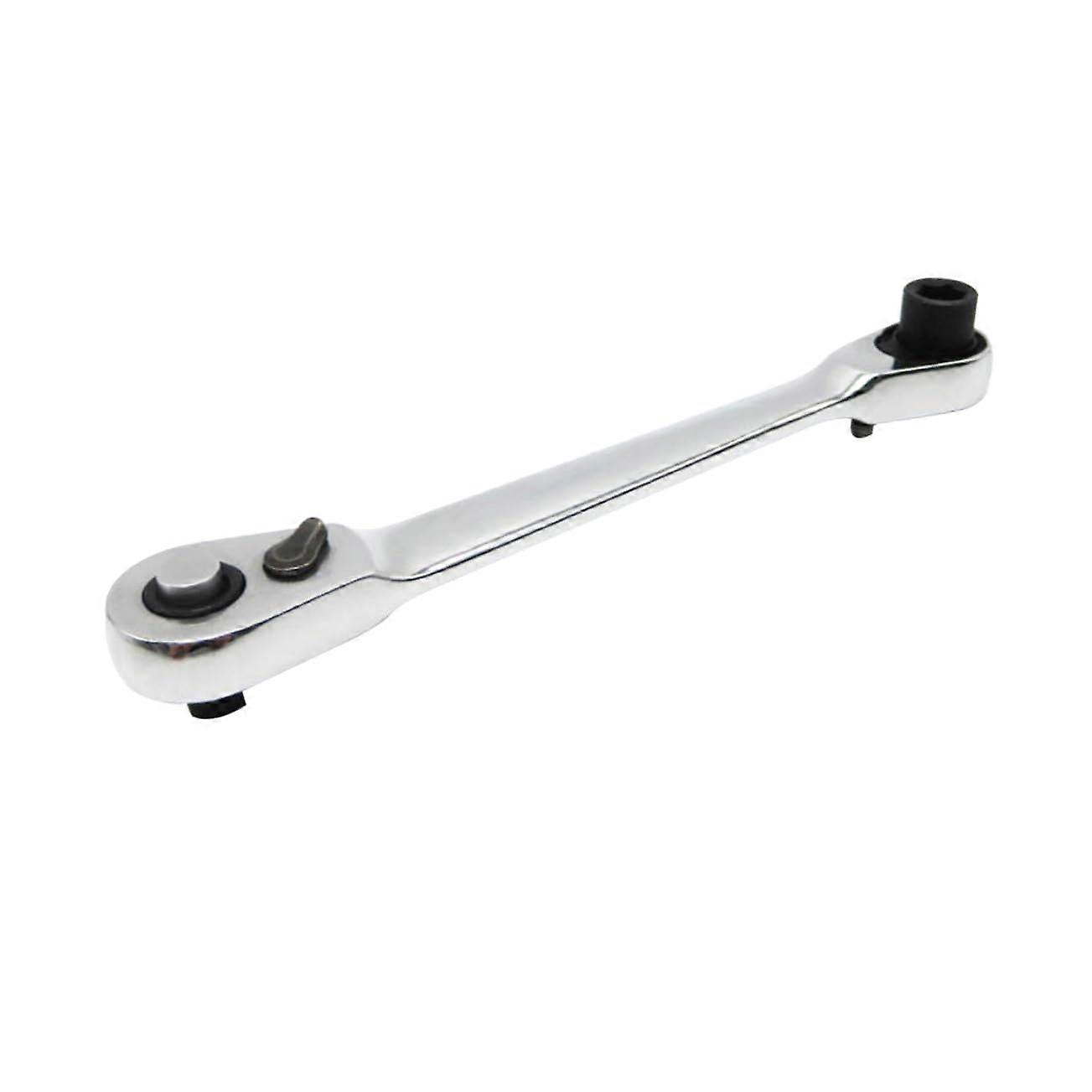 Mini Ratchet Wrench Adjustable Mini Socket Tool 8-Inch Silver Small Ratchet Spanner with Durable Steel Design