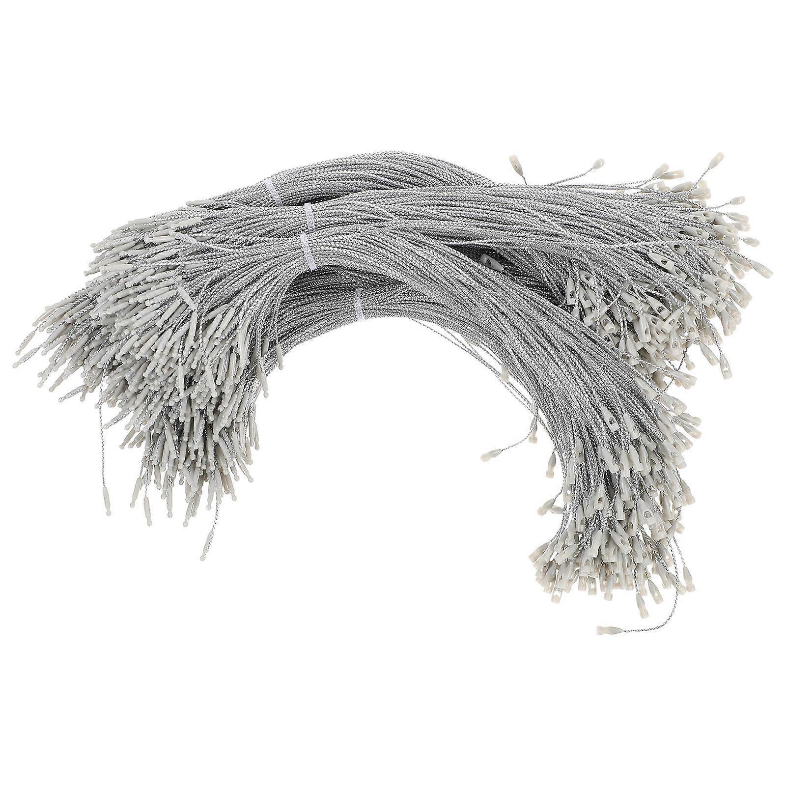 Tag Nylon Rope Snap Locking Strings Price Tag Hanging Silver 20X0.1cm Precut Hanging String 1000Pcs