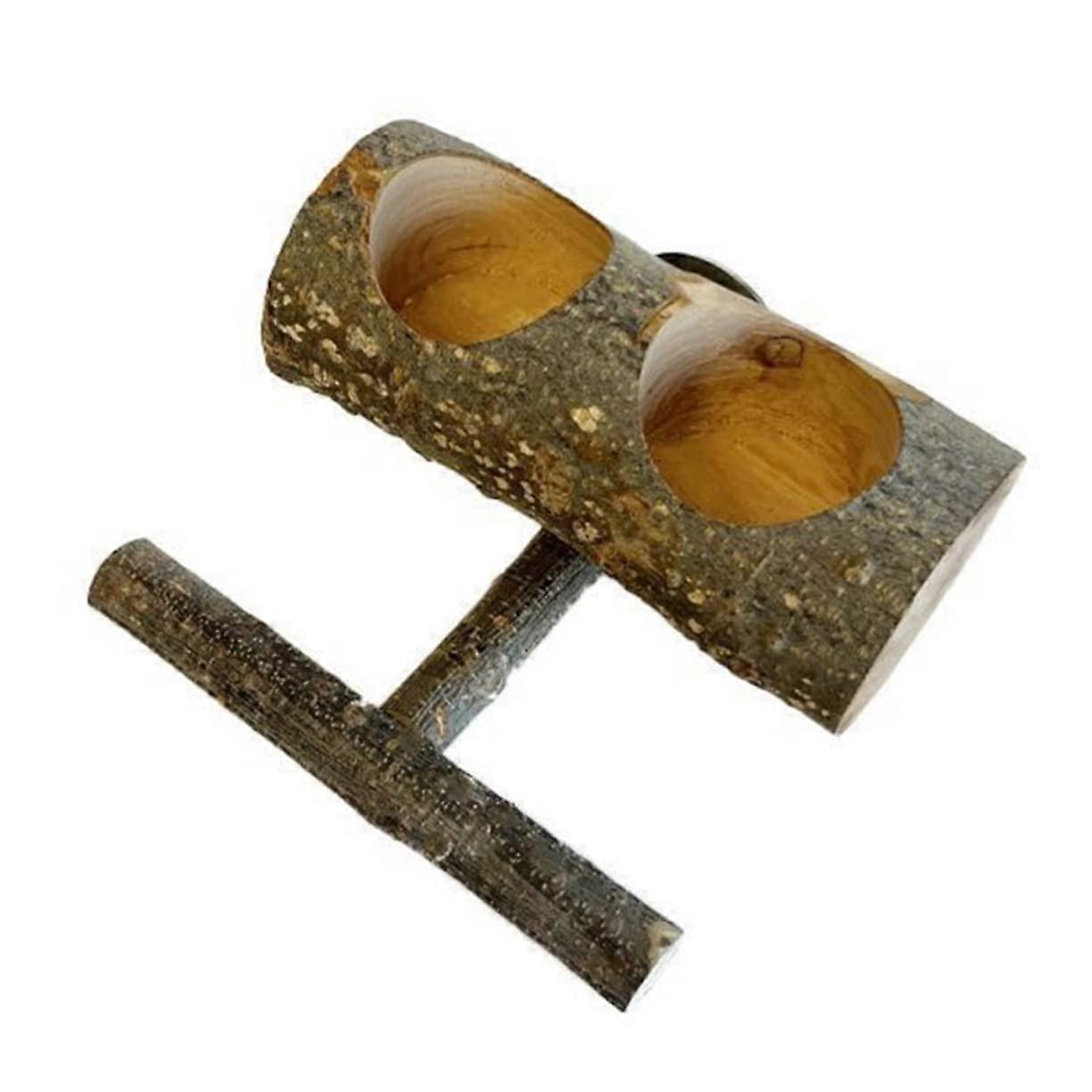 Wooden bird feeder stand combination for outdoor birds, bird feeding bowl