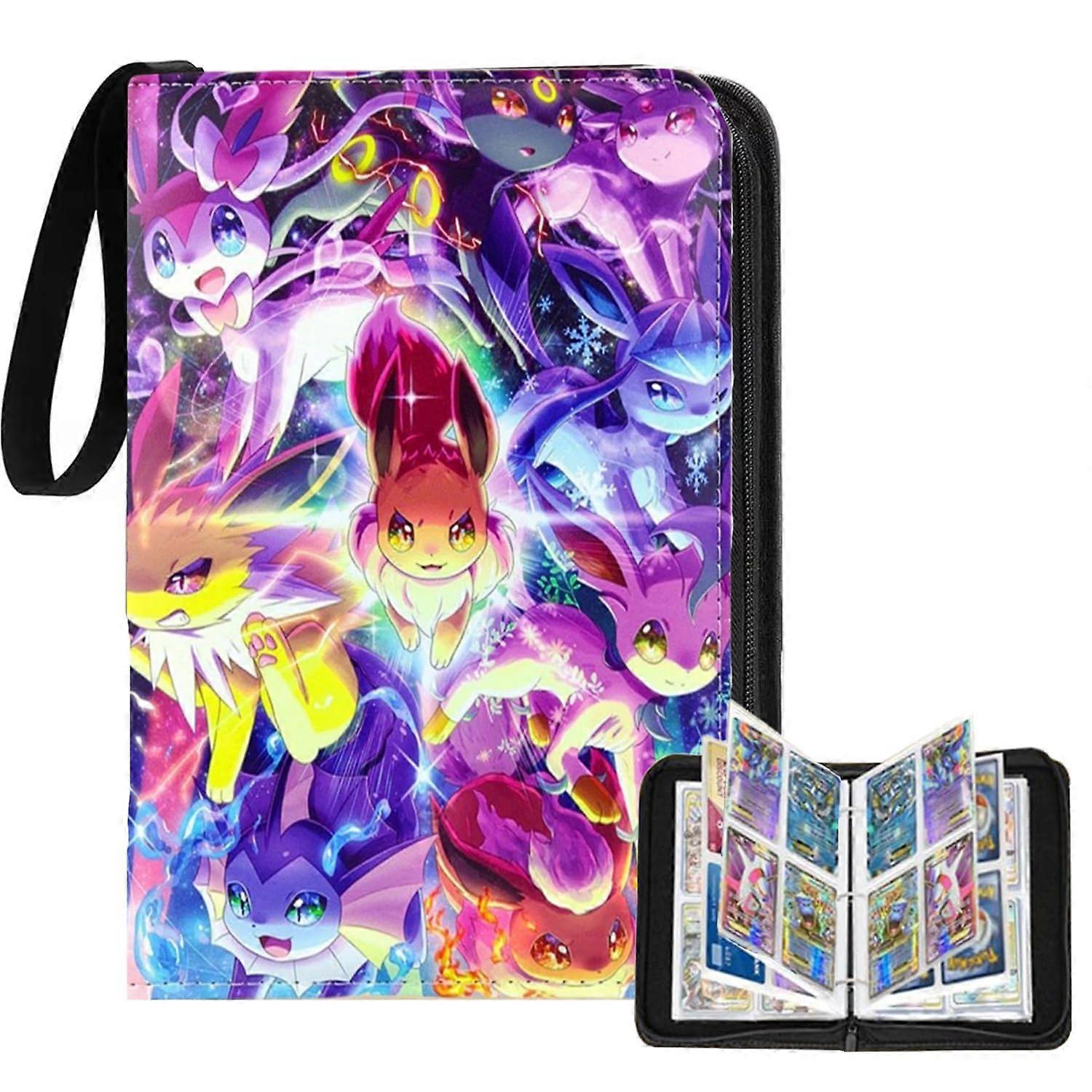 Card Binder 4 Pocket for Trading Cards, 400-Card Capacity Album with 50 Removable Sleeves, Portable Playing Card Case, CB19