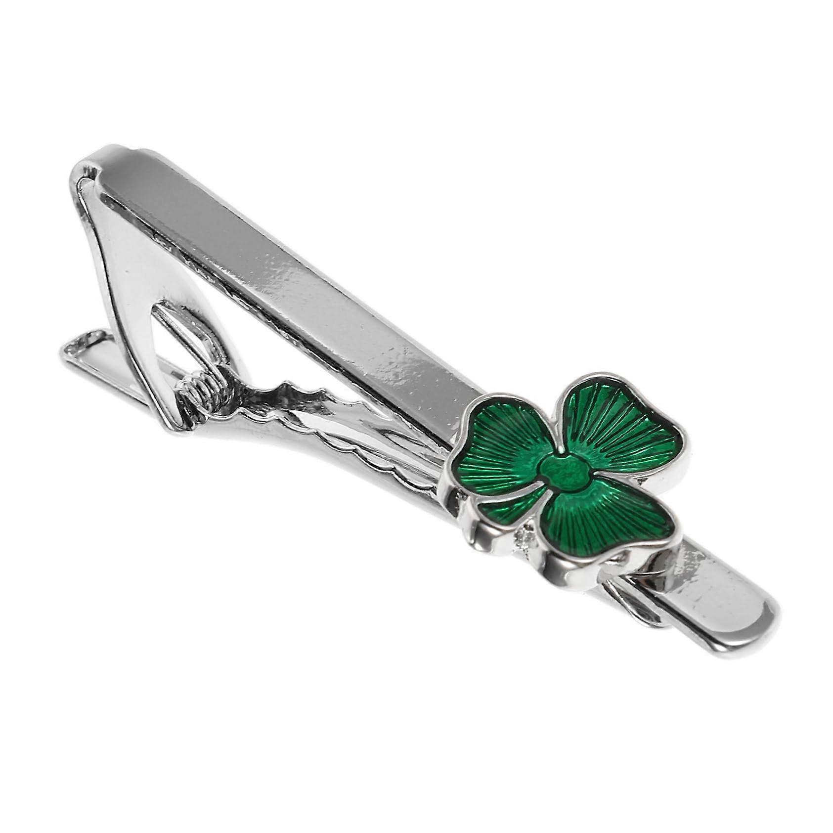 Tie Clip For Men, Cloverleaf Tie Clip, Men's Tie Pin, Suit Accessory, Tie Bar