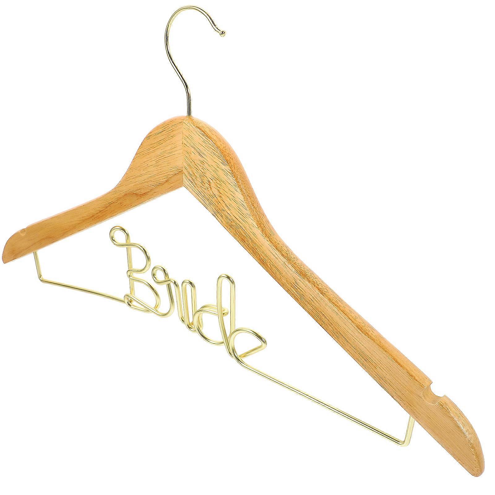 Bridal Hanger Wooden Frame Simple And Versatile Style For Wedding Dress Prevent Scratches 1Pack