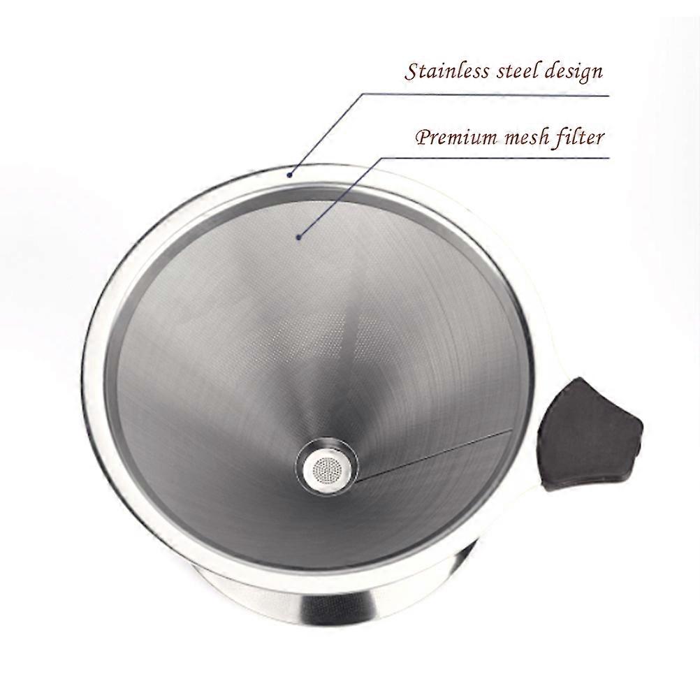 Pour Over Coffee Dripper Stainless Steel Coffee Filter Removable Dripper with Stand Reusable Cone Dripper