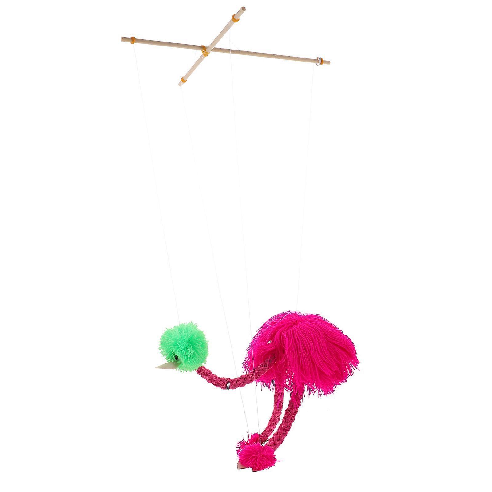 Furry Ostrich Marionette Puppet Interactive Plush Animal for Creative Play & Parent Engagement