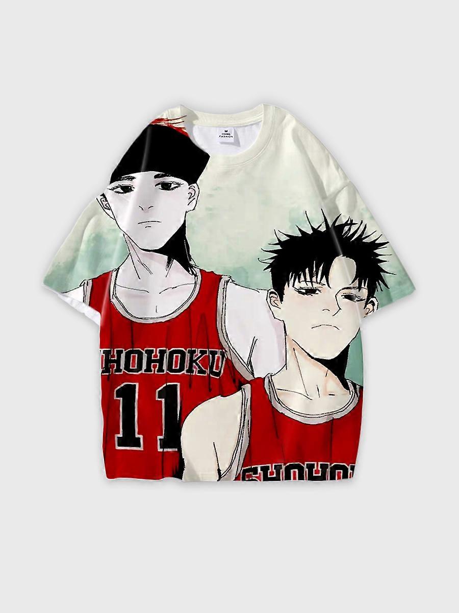 T-shirt round neck Role Pattern loose short sleeve E2577