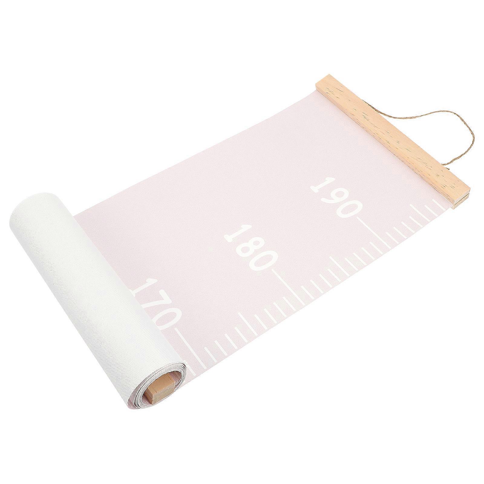 Height Growth Chart Wall Hanging Ruler for Boys Nursery Decoration Measurement Tracking Pink Canvas