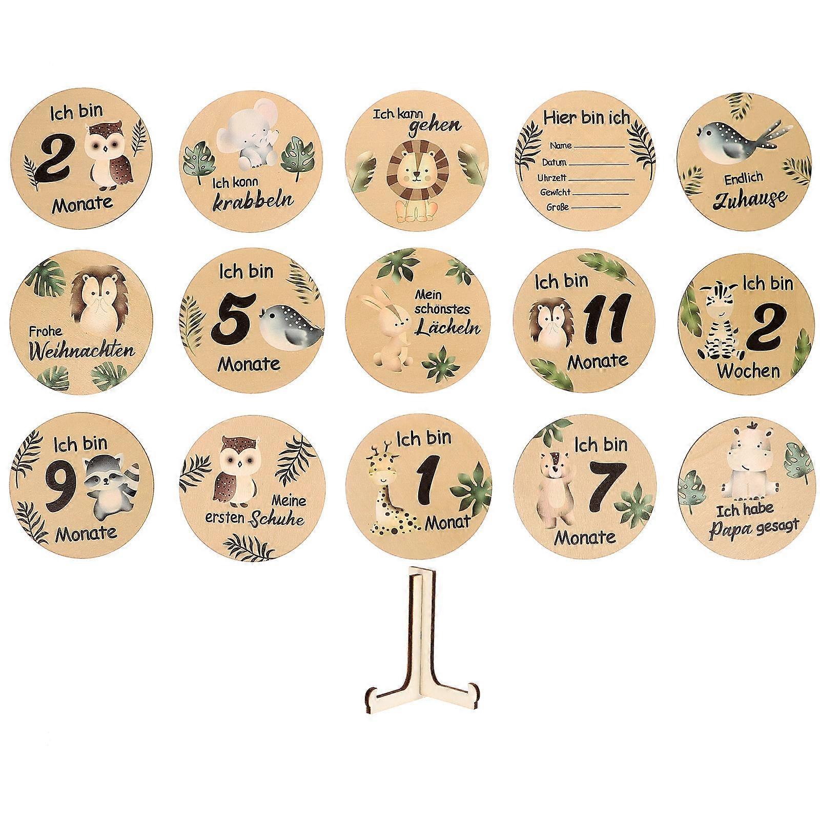 Newborn Photo Props Baby Monthly Milestone Marker Discs Assorted Color 10x10cm Long-term Use Parents 1 Set