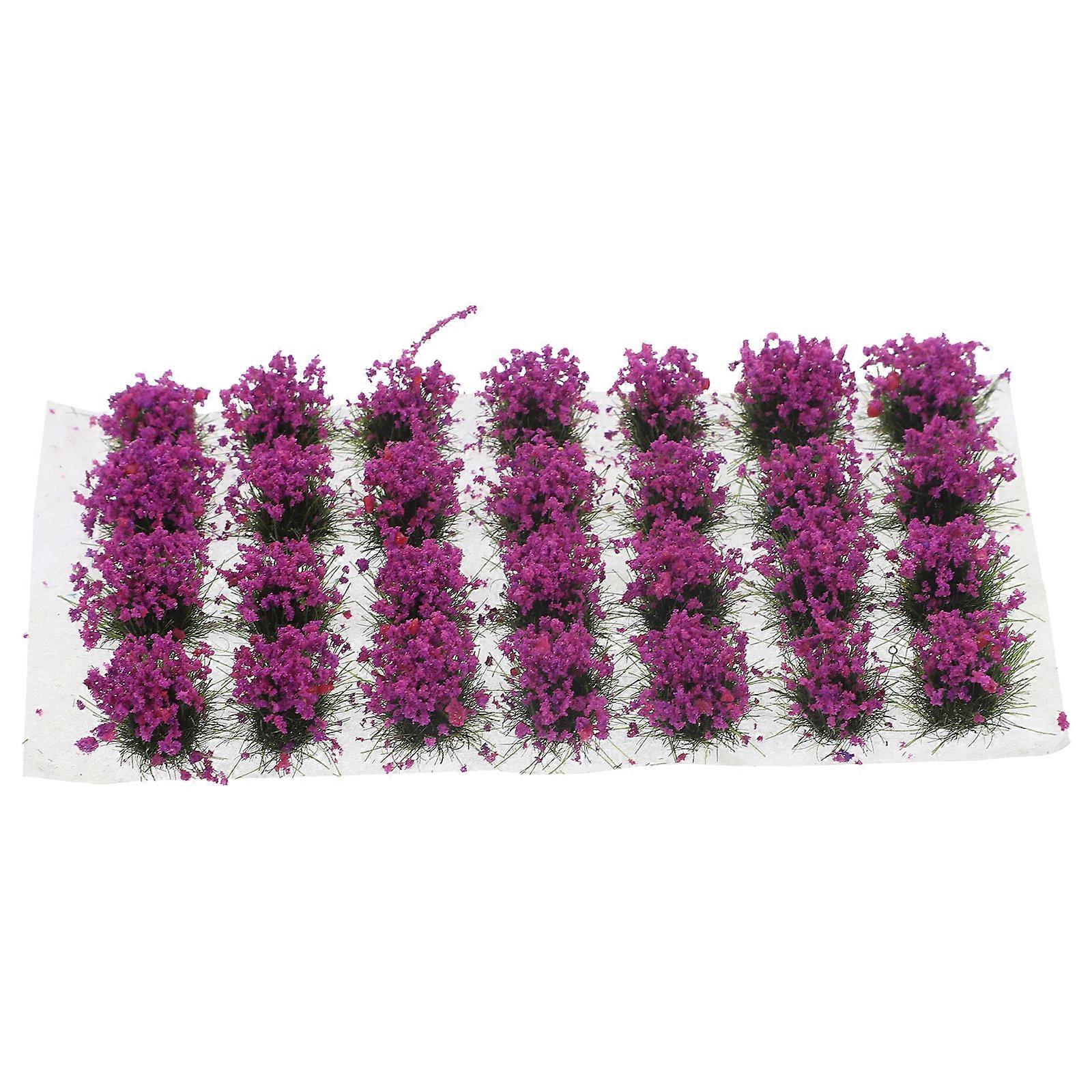 Miniature Artificial Flower Cluster, Purple Faux Plants for DIY Sand Table, Model Railway Landscaping, Indoor Tabletop Diorama Decoration