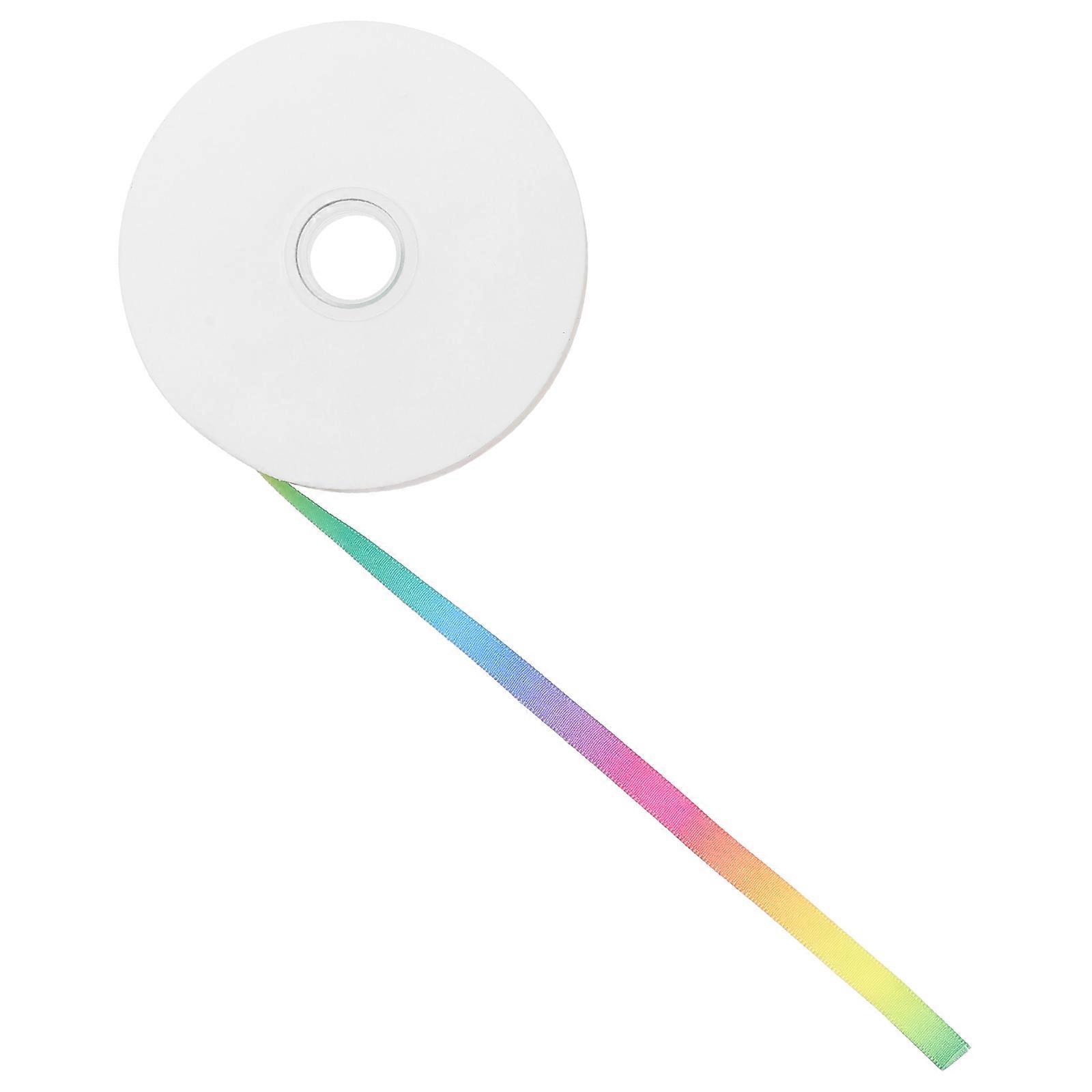 Colorful Rainbow ribbon for Crafts Vibrant Gradient Polyester Multi Double Sided Satin 0.5 inch Wide
