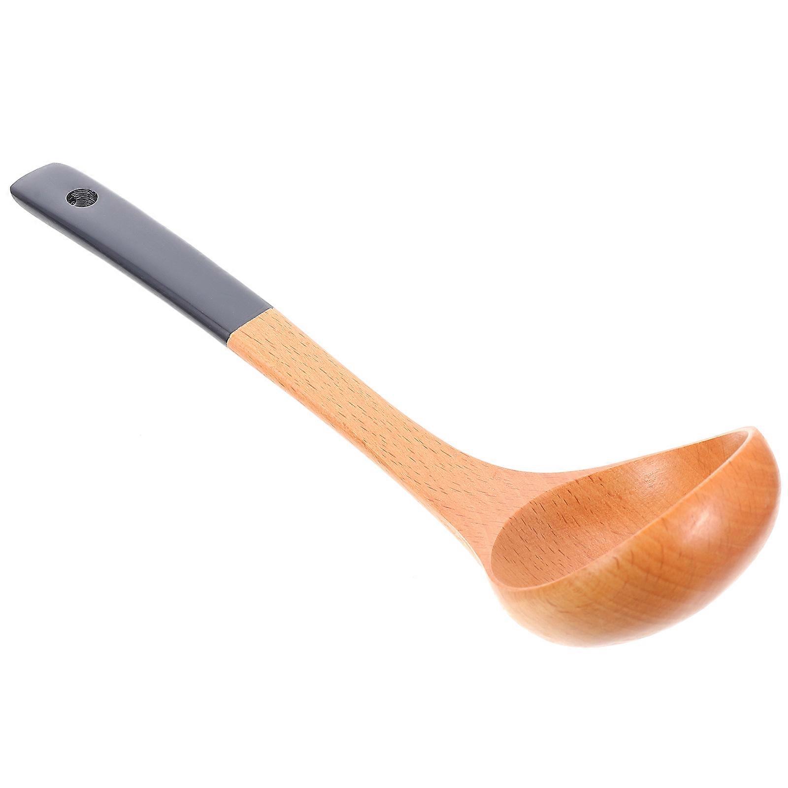 Wooden Cooking Spoon with Smooth Edges for Kitchen Use Assorted Color Spoon and 12.5 inches