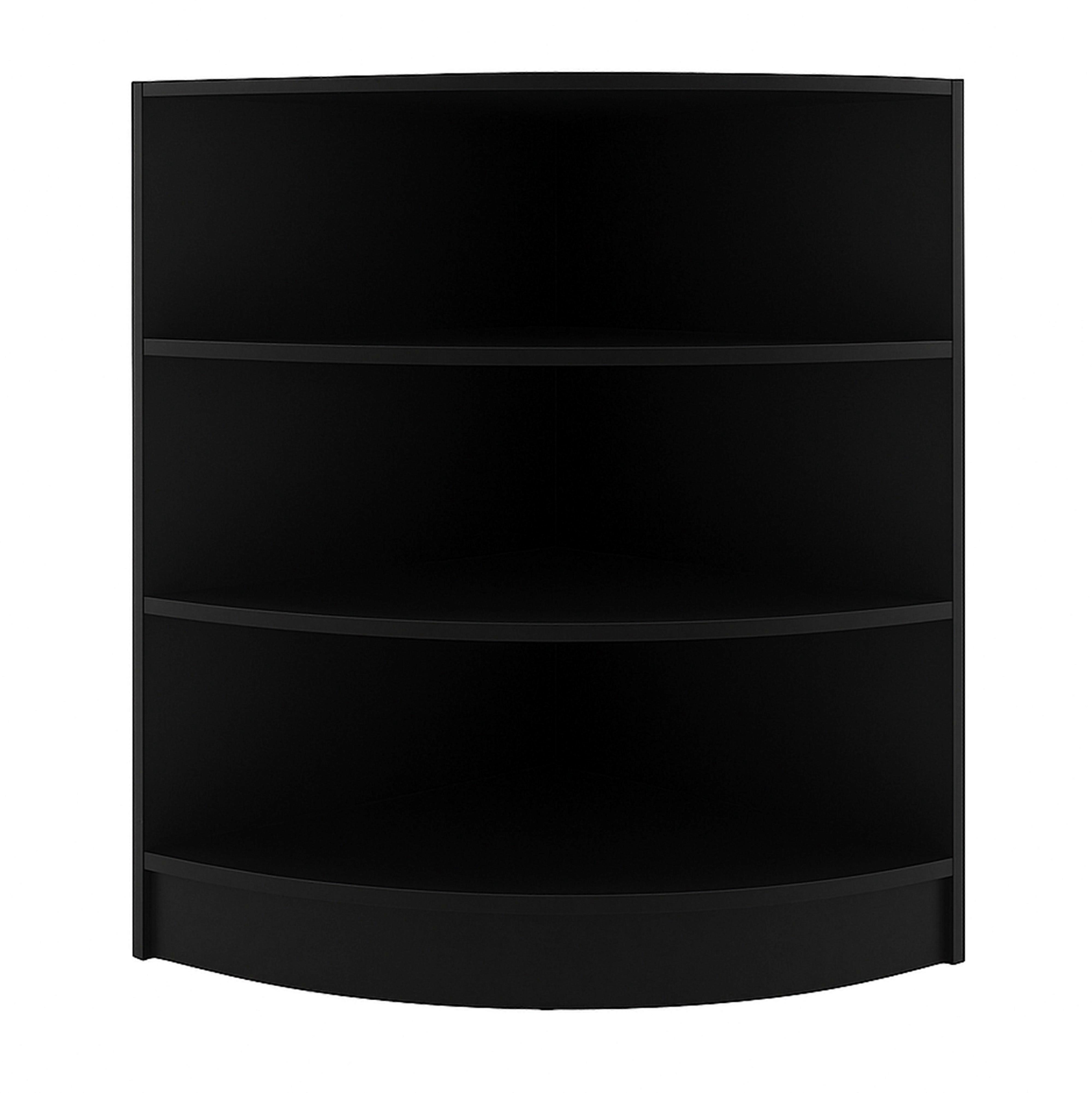 Shop Corner Counter Black LM60 Retail Storage Unit Modular Curved Display Showcase Cabinet Reception