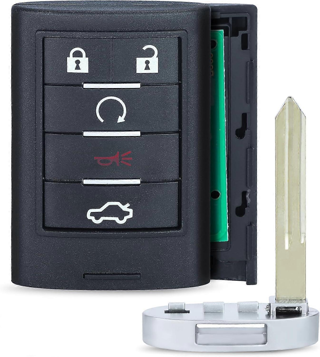 Replacement Smart Remote Key Fob 5 Button for Cadillac STS CTS 2008-2013 black