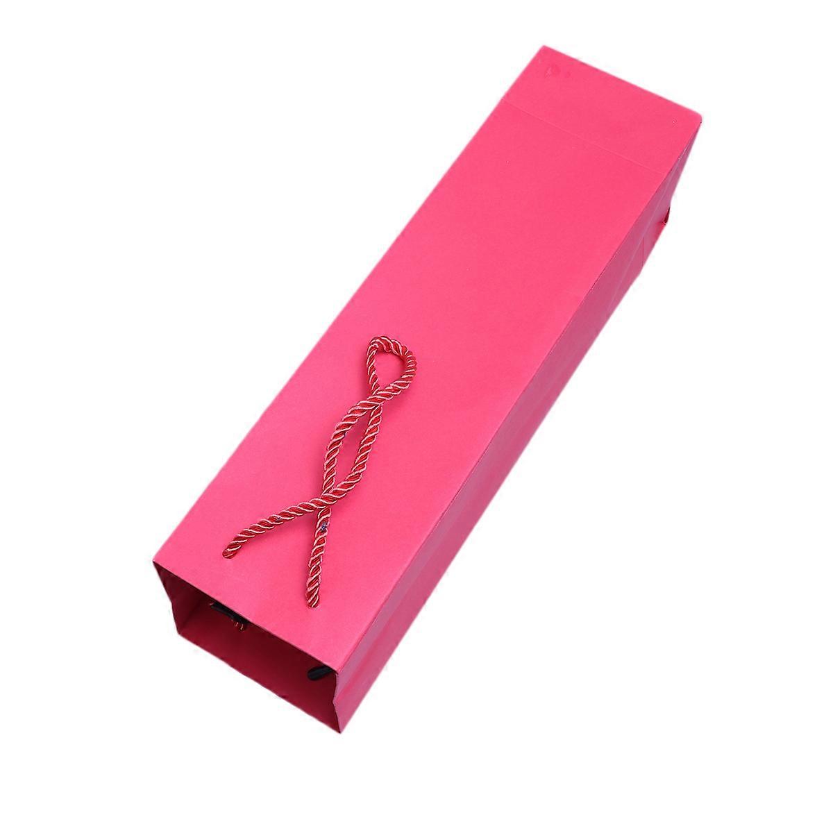 10pcs Paper Present Bags Single Red Tote With Handle Red Recyclable For Retail And Events