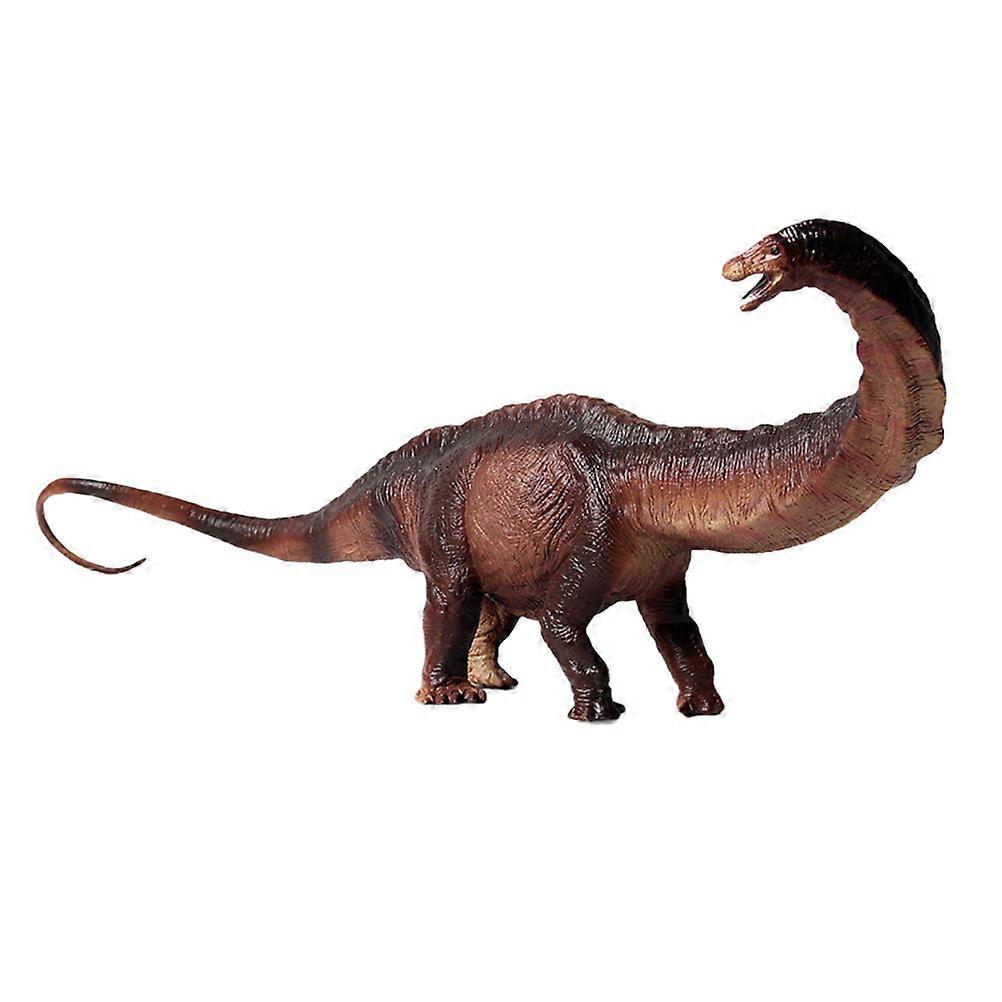 1PC Realistic Brachiosaurus Toy Decor for Home Office Plastic Coffee Color 8.3 Inches