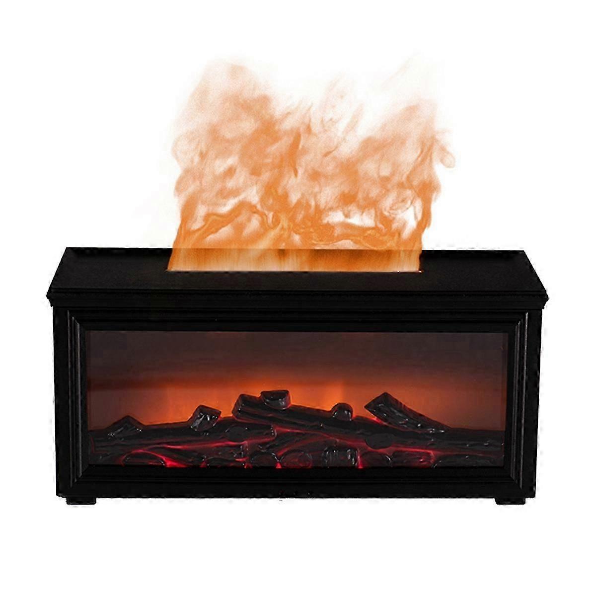 Fireplace Aroma Diffuser Creative Flame Humidifier Waterless Auto-Off with Remote and Realistic Fire