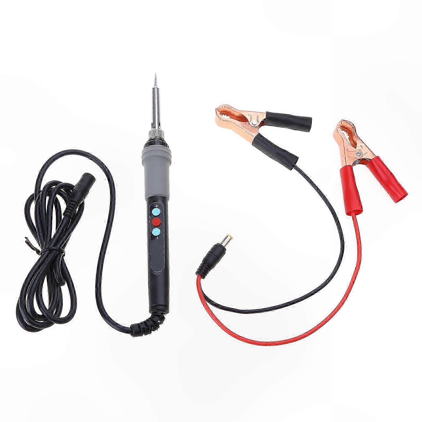 LCD Soldering Iron Kit Adjustable Temperature DC12V 24V 18-72W Low Voltage Solder Welding Tools with Brass Clamps