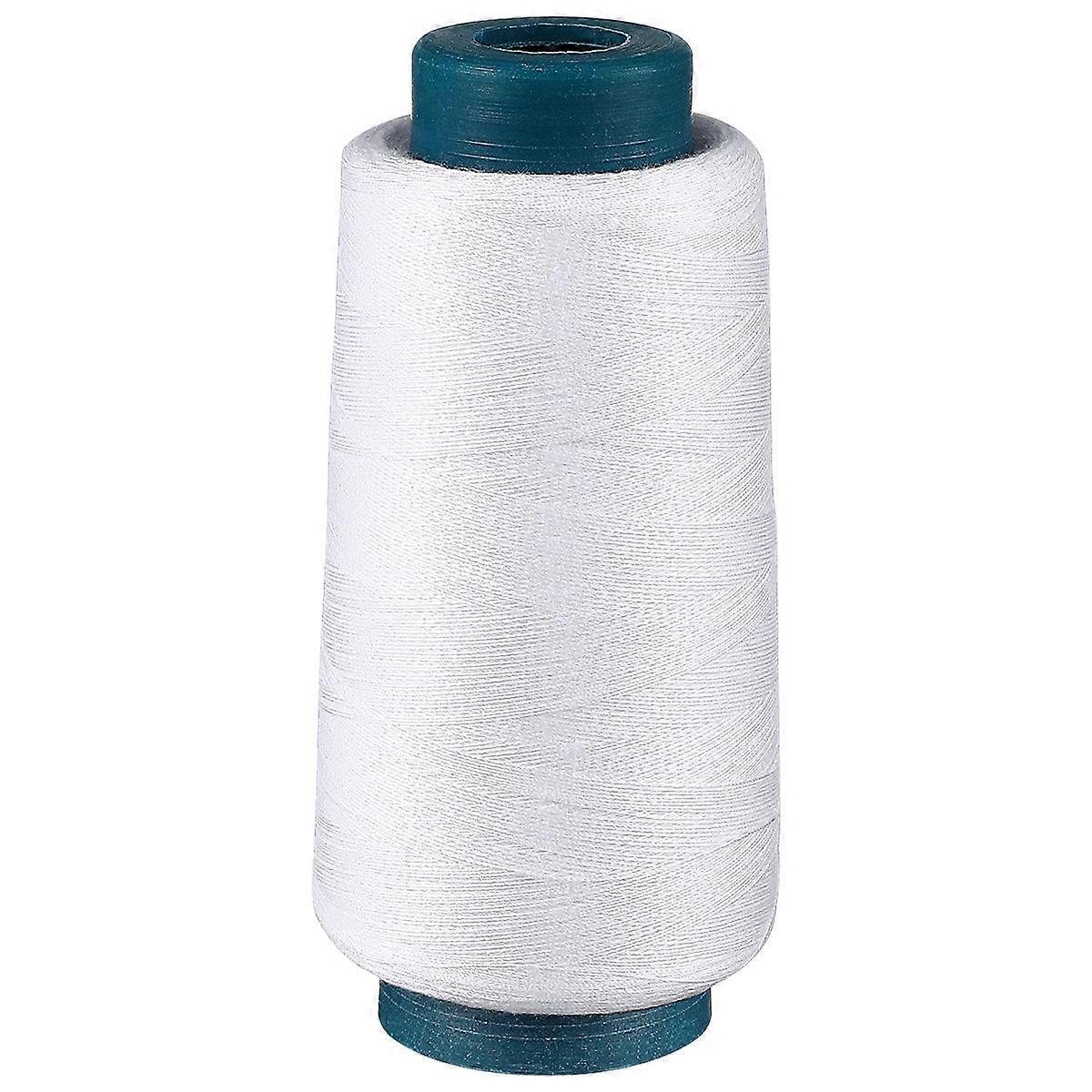 Flat Polyester Sewing Thread Spools For Stringing Beads Making Jewelry Thick Fabric Vinyl White 3000 Yards 1Set