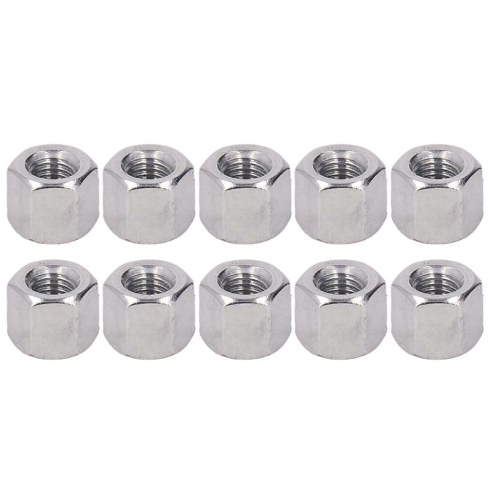 10Pcs Rustproof M10 Hex Coupling Nuts - Stainless Steel Connector Nuts for Bolts & Studs - Durable Fasteners for DIY Projects