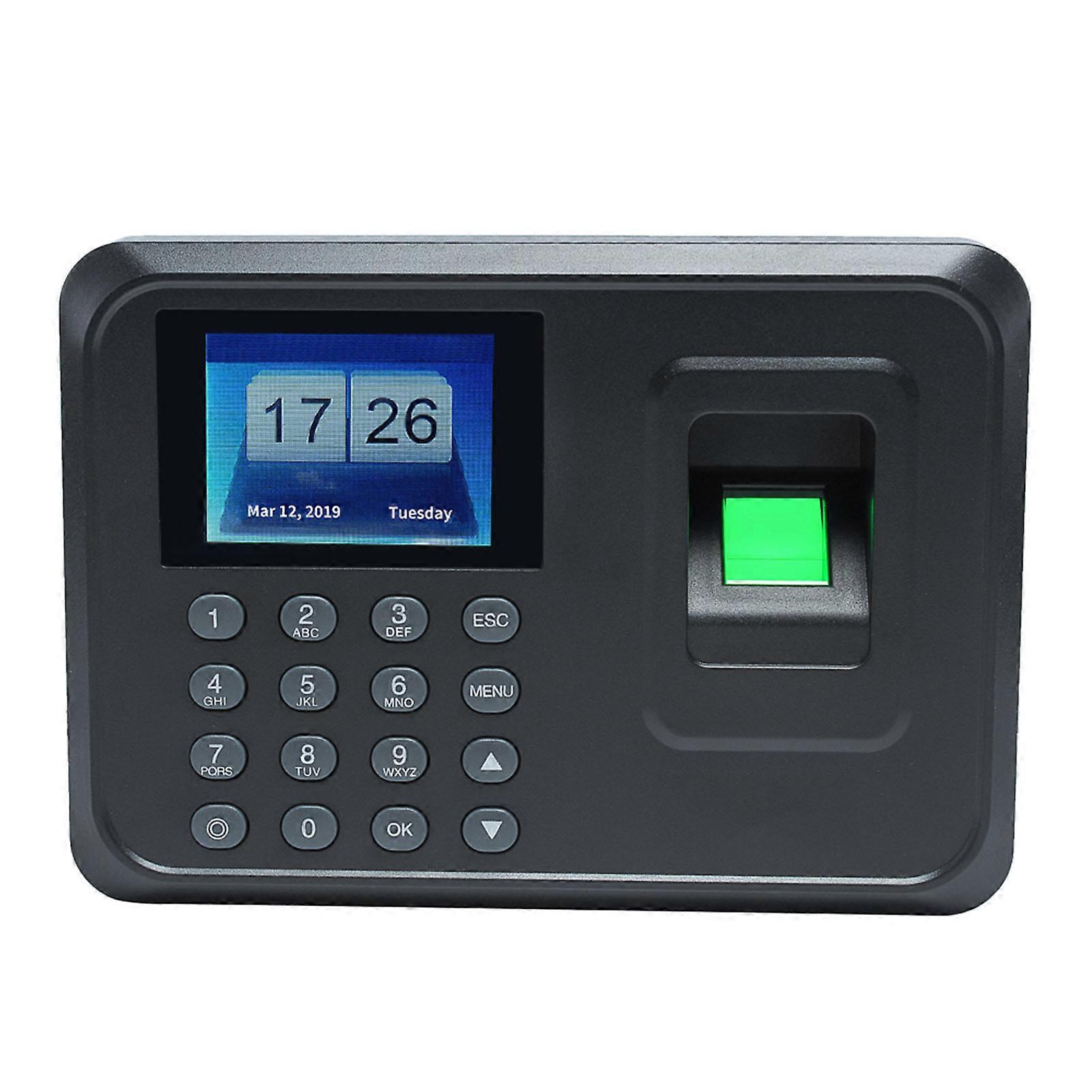 Biometric Fingerprint Time Attendance Machine 2.4 Inch LCD Screen, Employee Password Recorder, DC 5V Clock for Office Staff Check In System