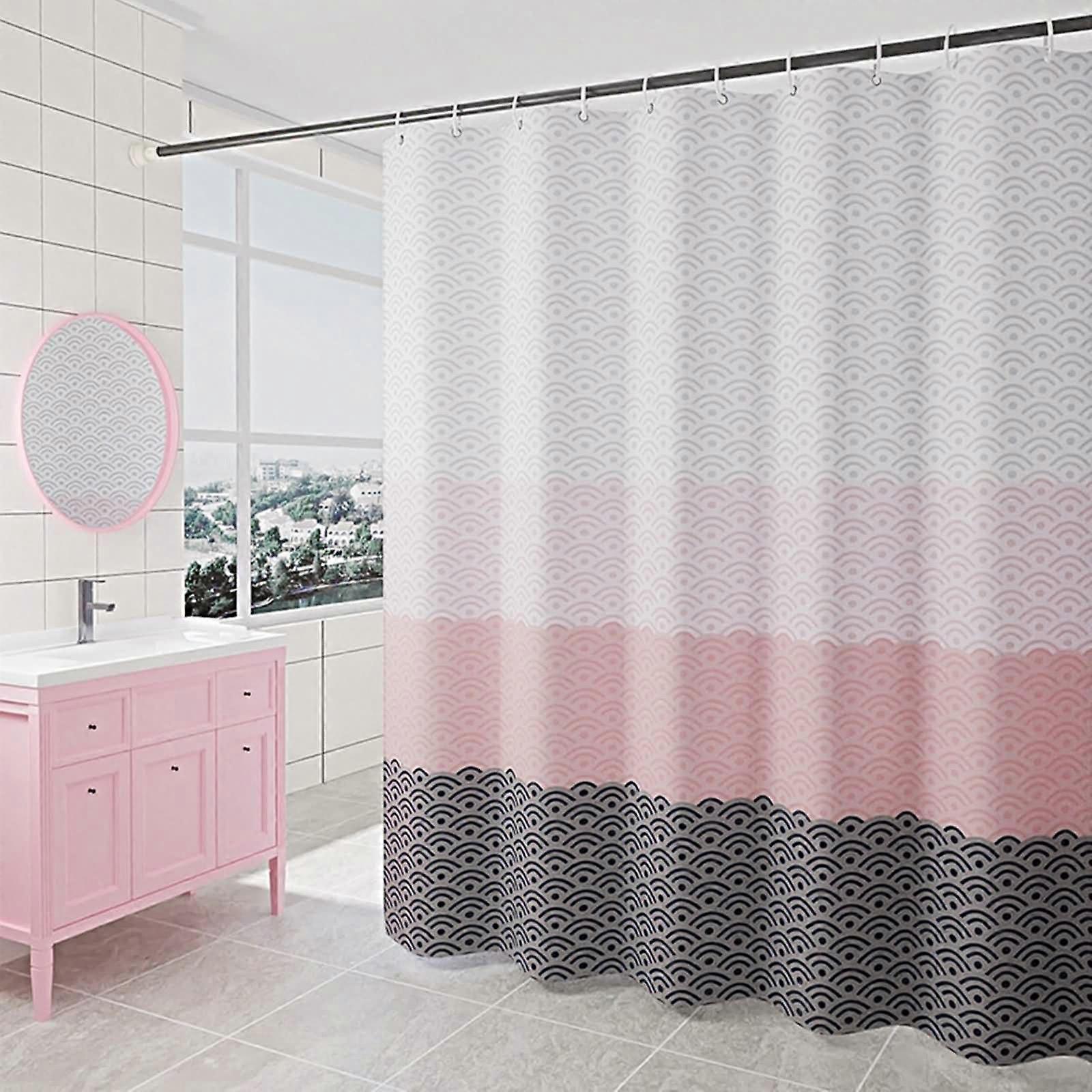 Shower Curtains With Eyelets 300 W x 200 H cm Polyester Black Rose Geometric Pattern
