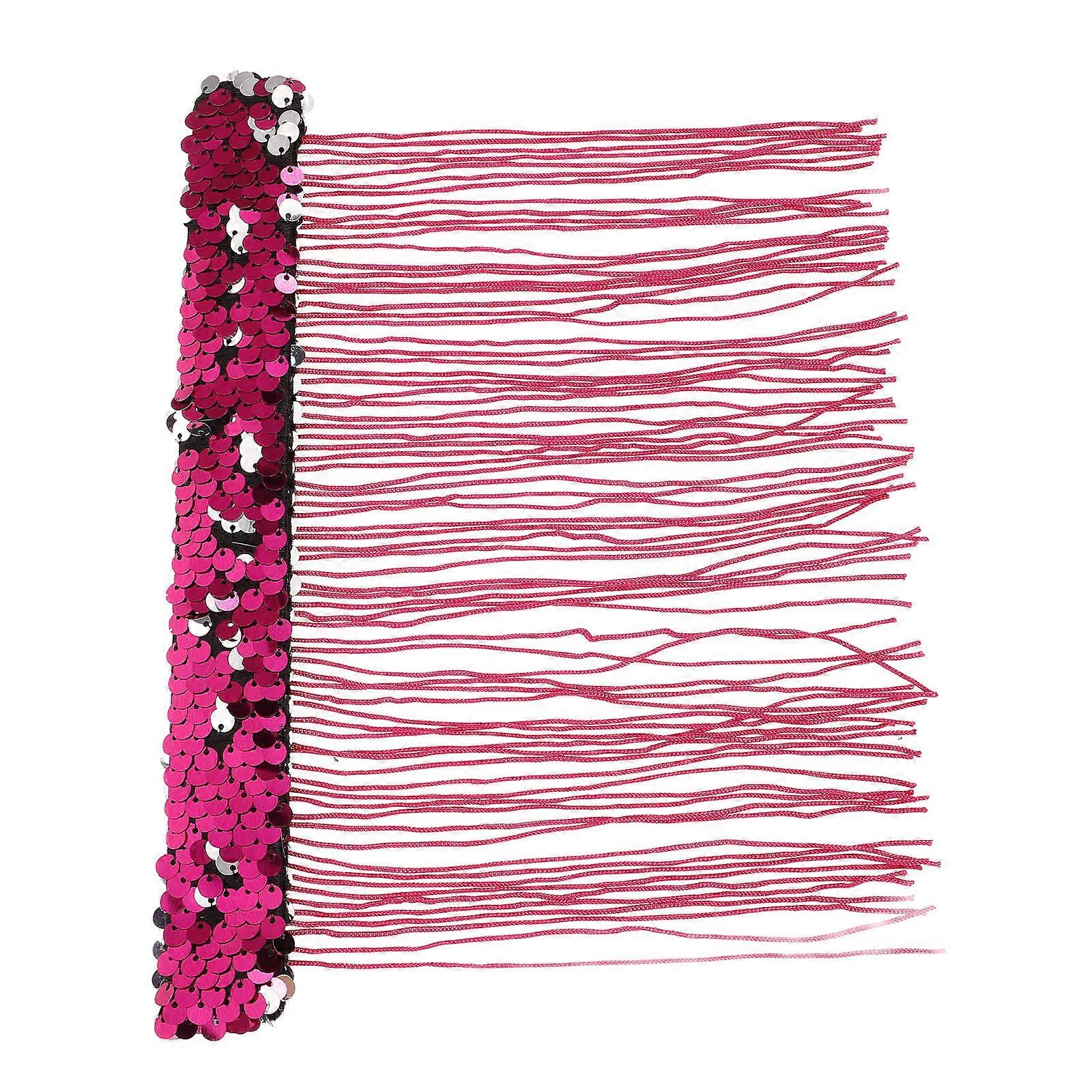 Sequin Tassel Slap Bracelet for Kids with Festive Design Red Color for Decoration Lightweight and Comfortable