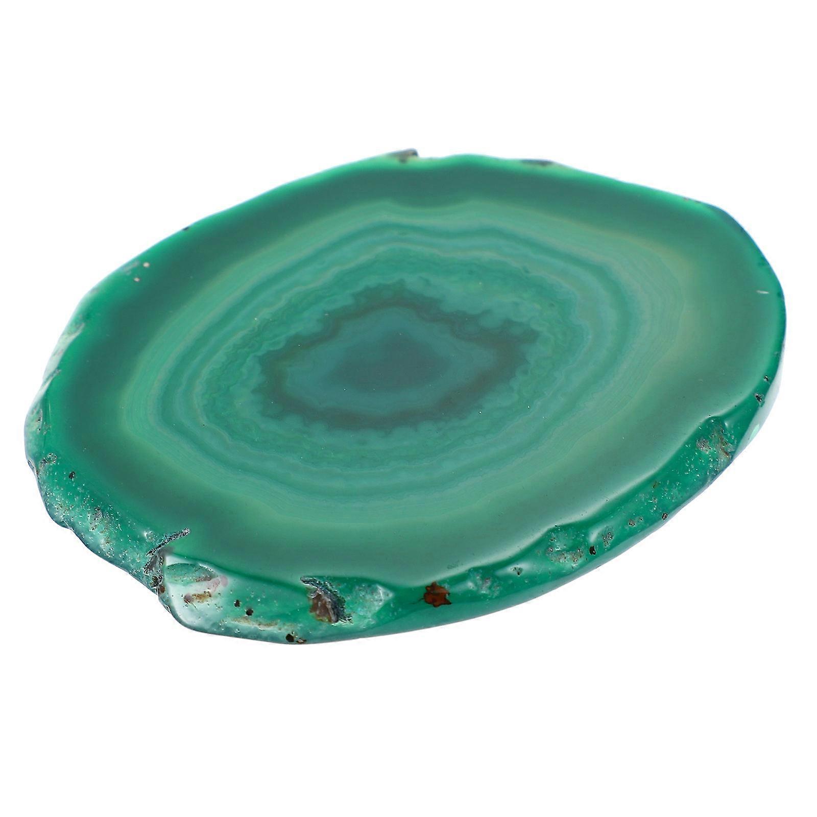 Natural Agate Coaster Pattern-Unique Round Agate Coaster Green Home Use