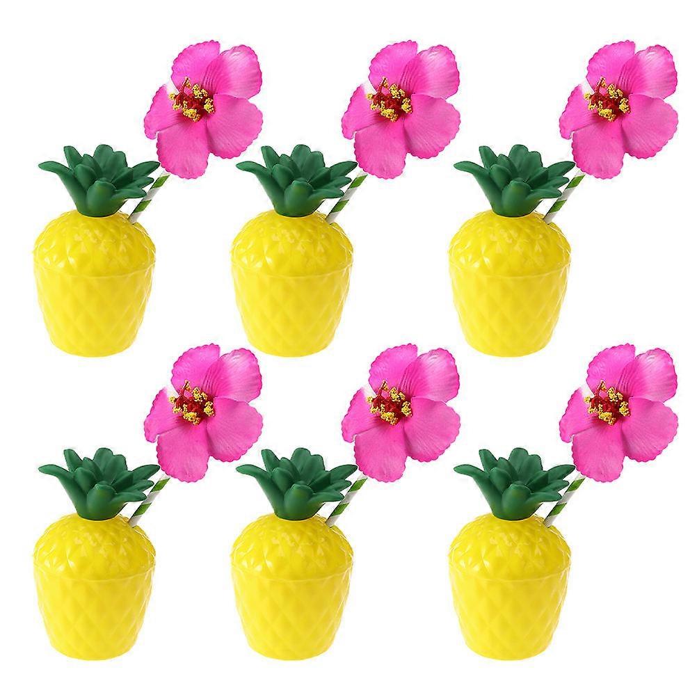 Decorative Cocktail Cups 6Pcs Hawaiian Style Pineapple Shape 13.5X10.2CM For Party Organizers