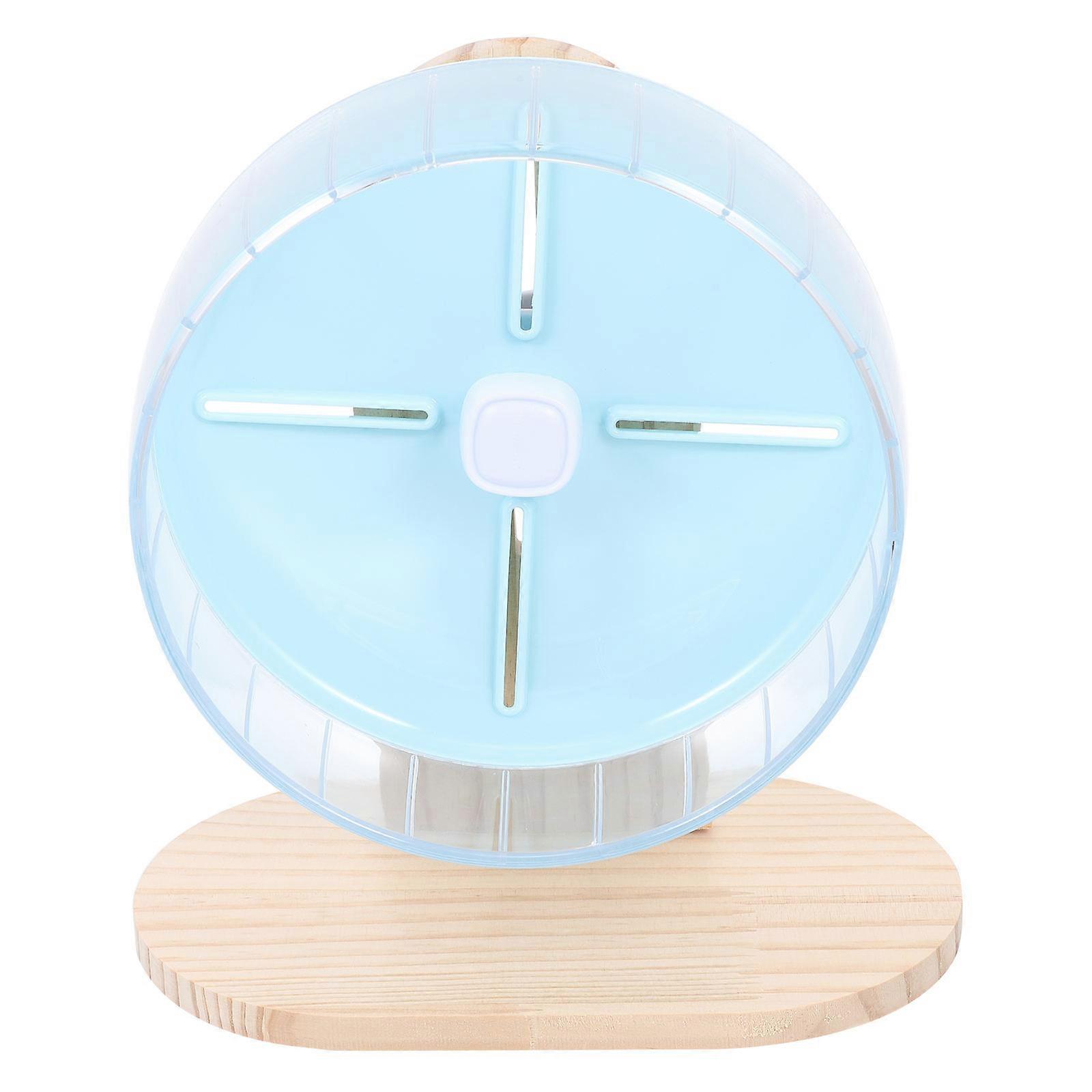 Quiet Hamster Wheel with Wooden Stand Non Slip Plastic Exercise Wheel for Chinchillas, Rats, Mice and Other Small Pets for Mental Stimulation and