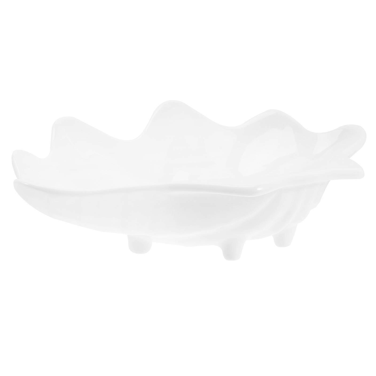 Ceramic Dinner Plate For Household Users 25X15CM Luxurious Design Shell Shaped Decorative Purpose 1Pack