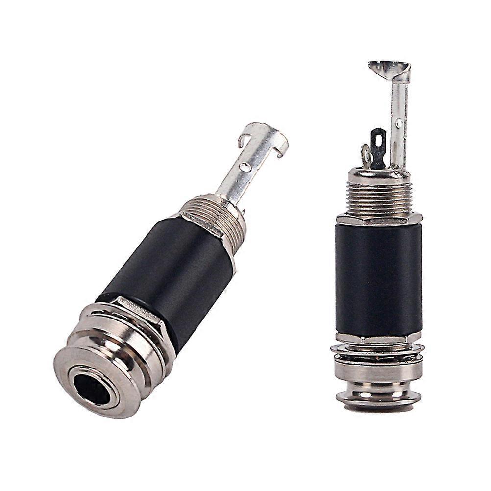 Guitar Input Jack Socket   Black Cylinder Style End Pin Jack for Bass Instruments, Side Mount Replacement, Compatible with Standard Cords