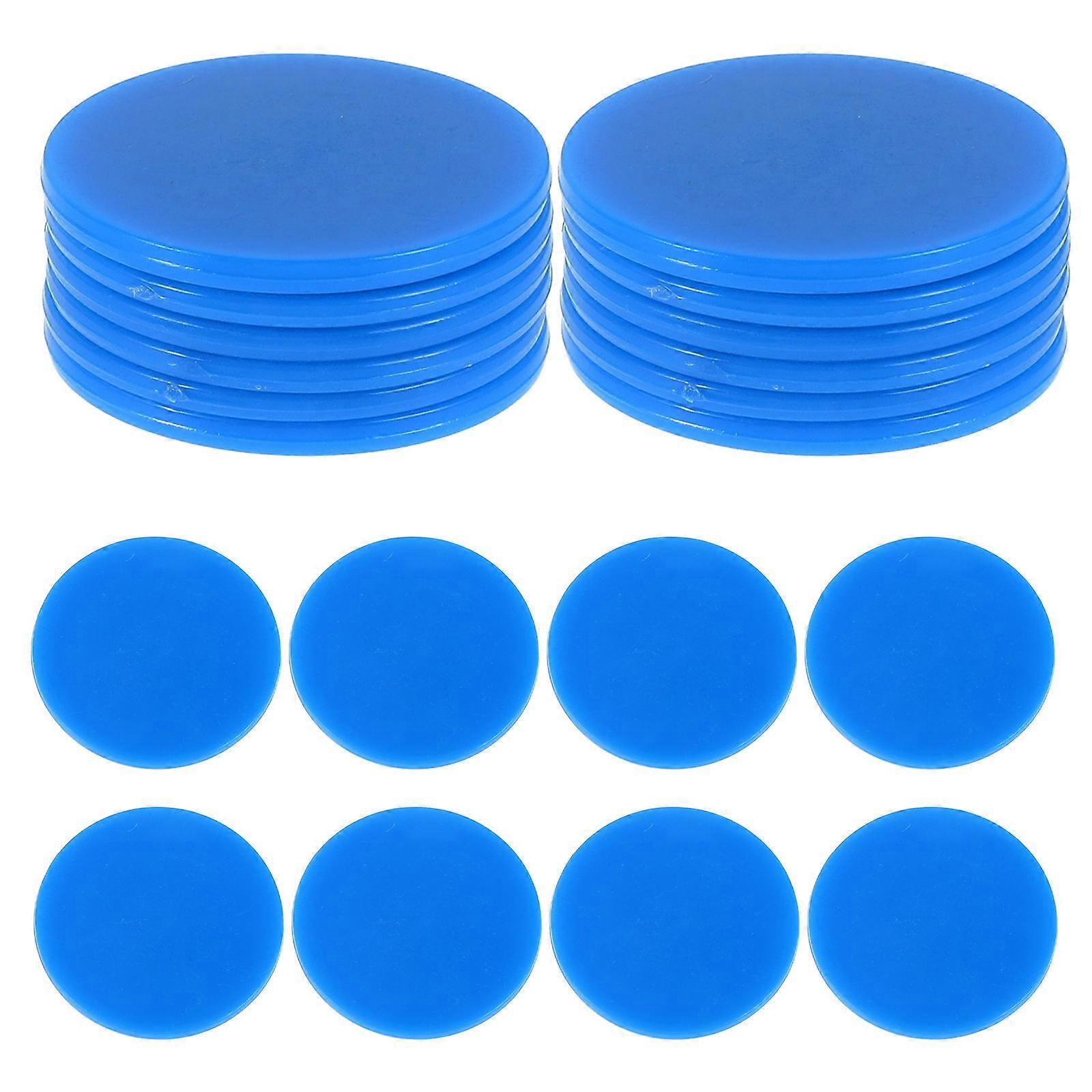 Blue Plastic Chips for Games with Durable Smooth Surface and Enough Quantity 100Pcs