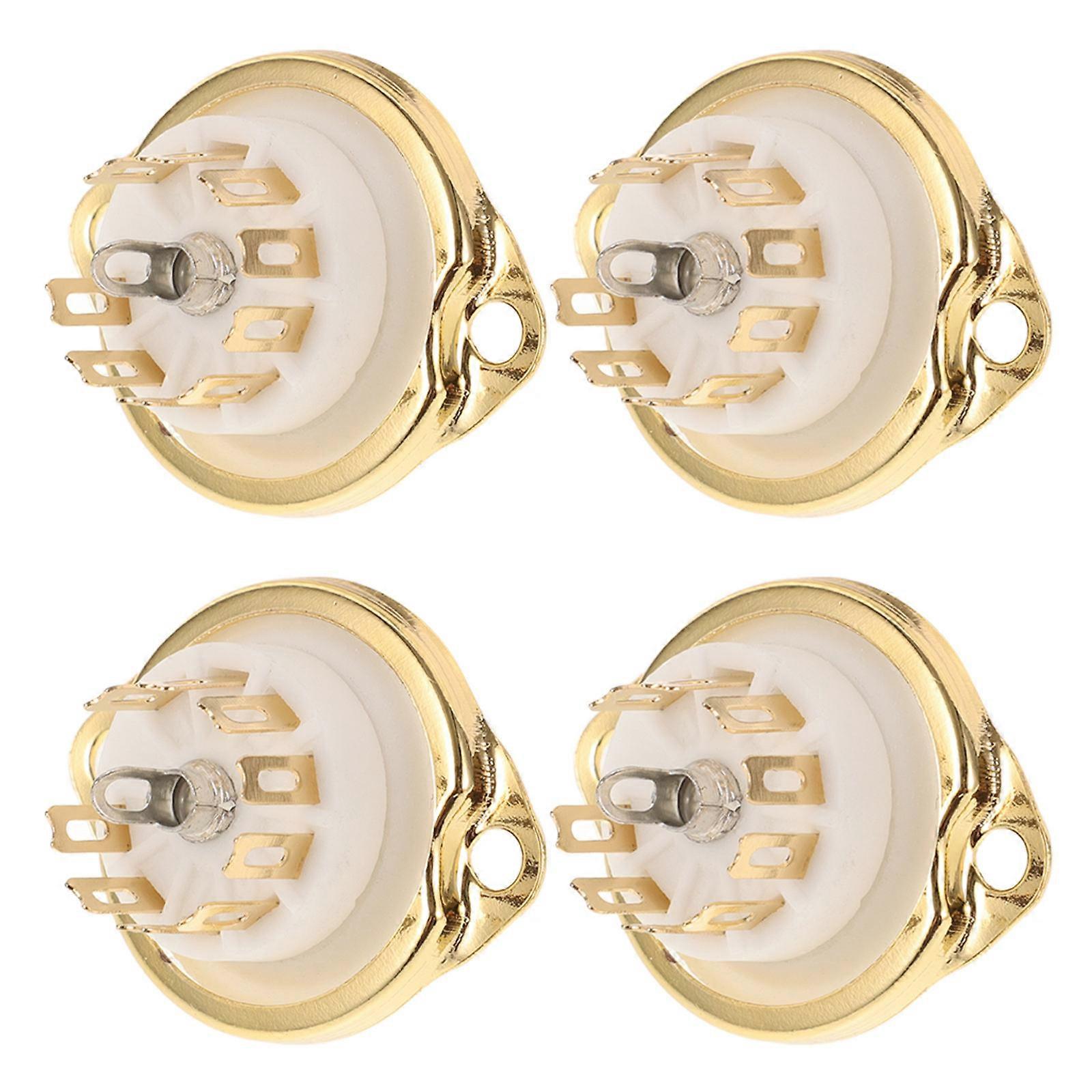 Electronic Tube Socket Ceramic Tube Socket for Audio Equipment 4Pcs