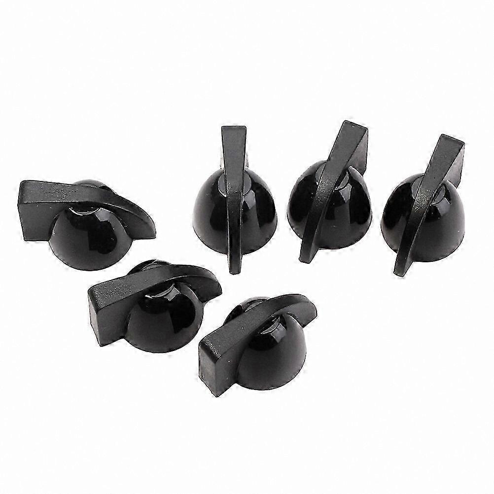 6-Pack Black Knobs for Electric Guitar Pedals and Amplifiers