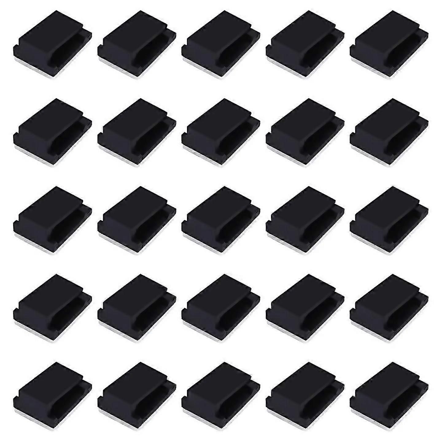 30x Cable Holder Cable Clip Cable Clamp Selfadhesive Black