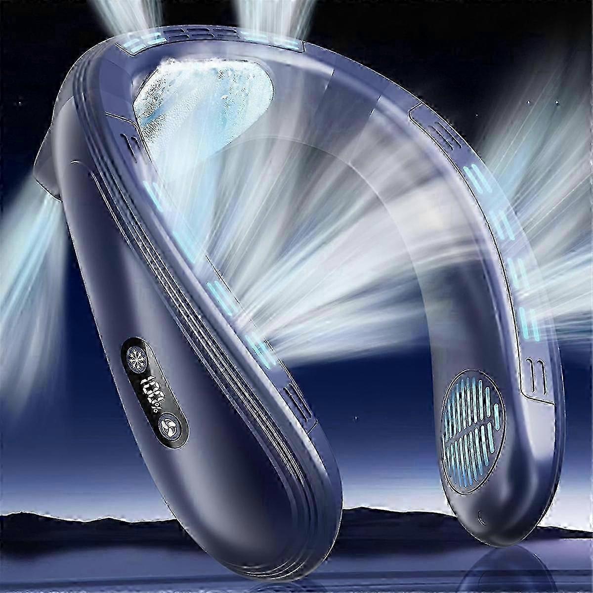 8000mAh Rechargeable Wearable AC Air Conditioner Neck Fan Cooler B-jc