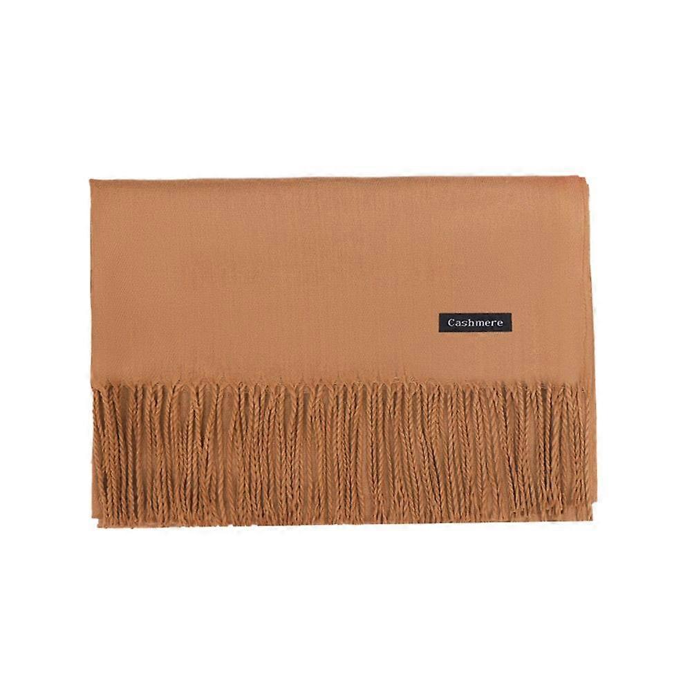 Sciarpa lunga calda invernale con nappa, design a tinta unita, versatile accessorio di moda per donne e uomini