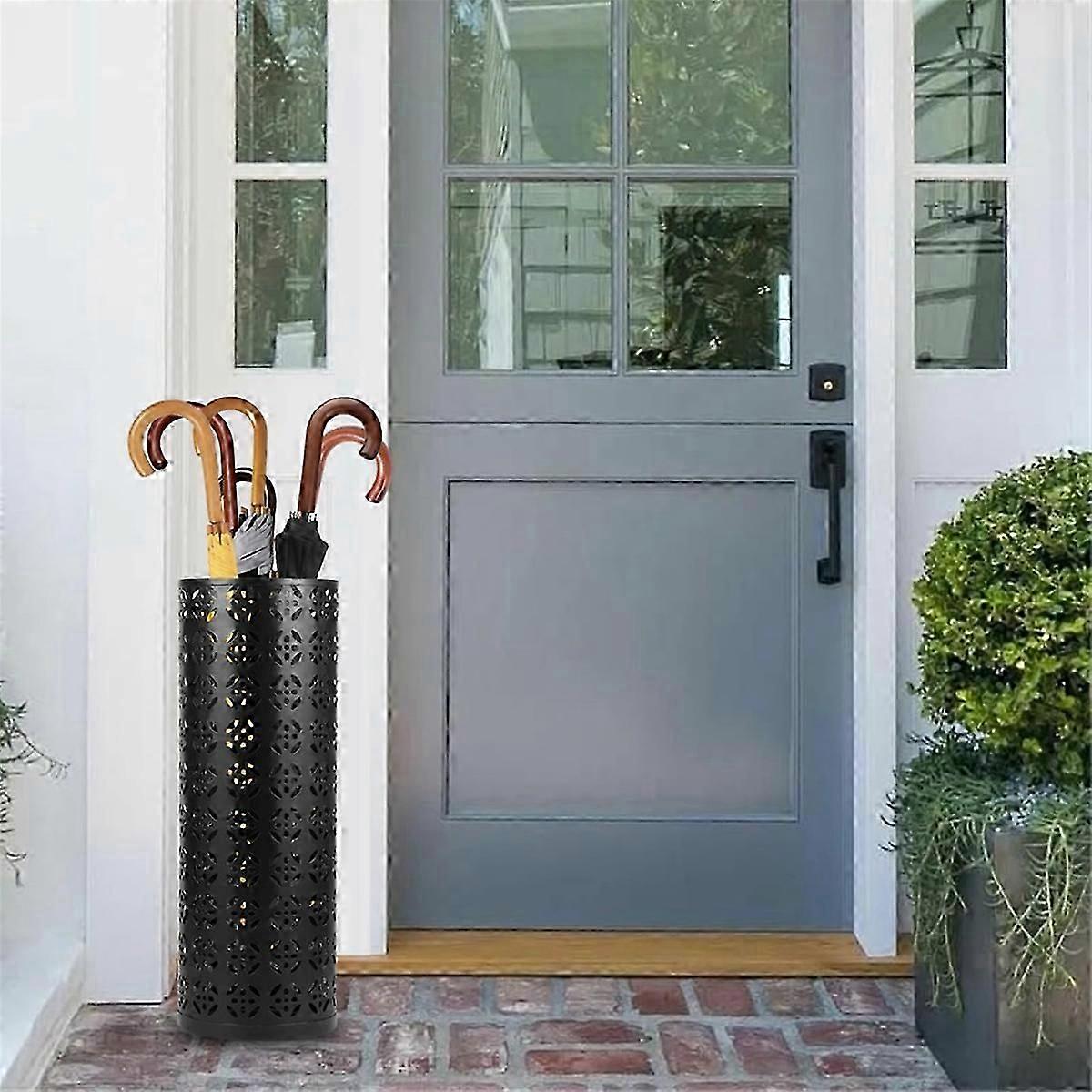 Metal Circular Freestanding Umbrella Stand for Entryway