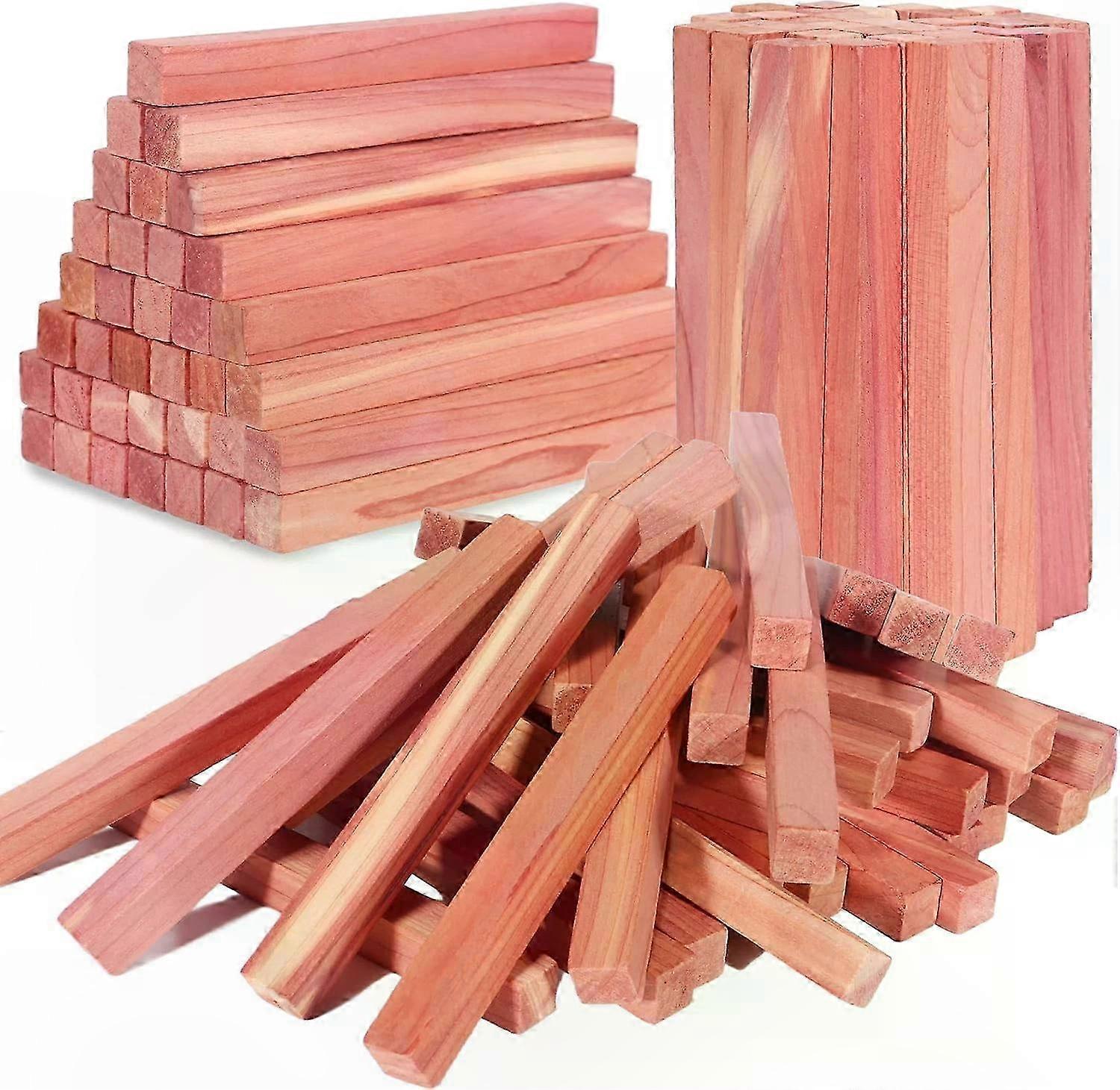 Aromatic Red Cedar Blocks, 50PCS for Closet and Wardrobe Storage Use