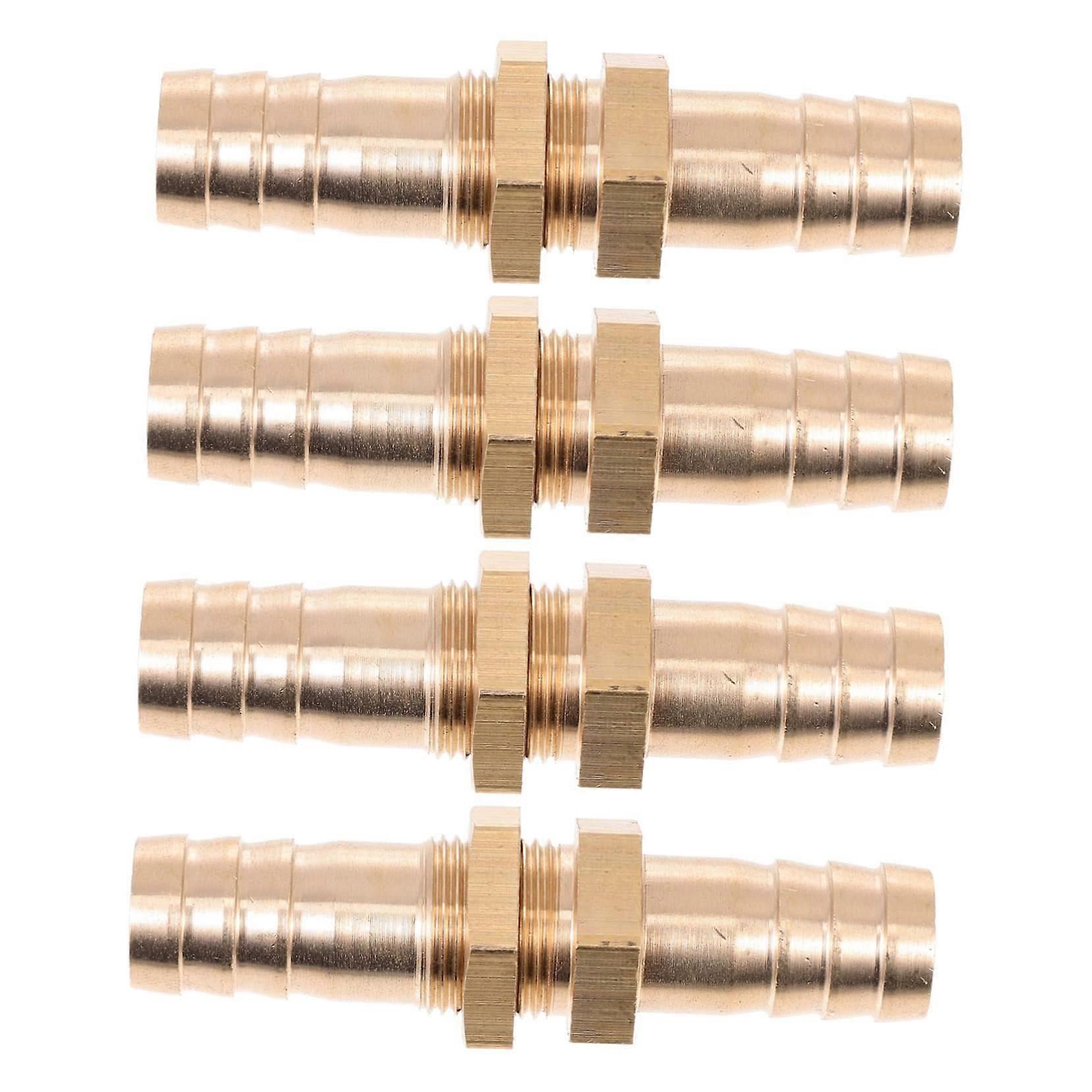 Brass Air Hose Barb Fitting Set of 4 - Durable Water Connection Kit for Garden and Industrial Applications