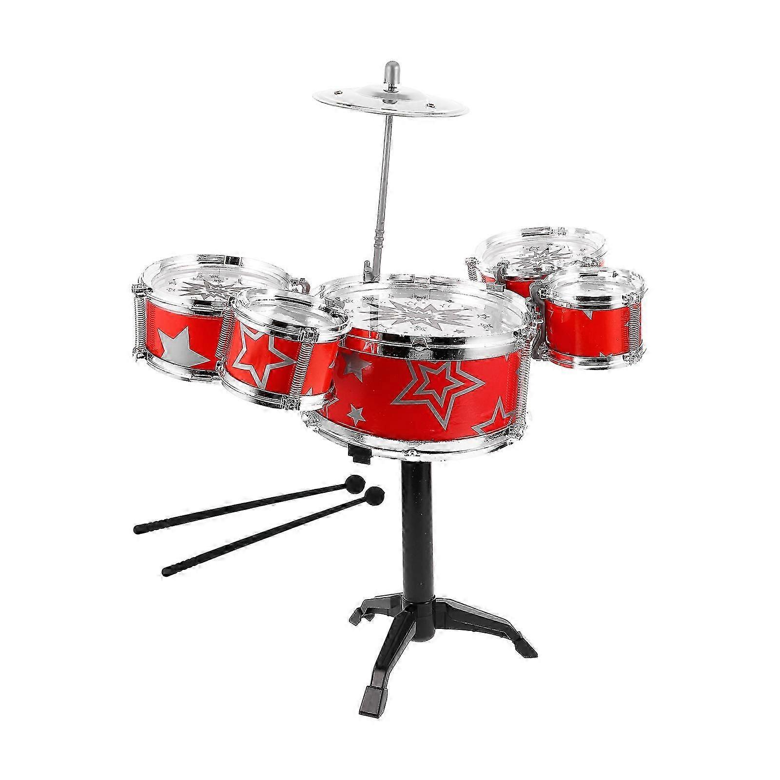 Jazz Drum Kit Drum Set Educational Toy For Toddlers Percussion Instrument Beginner Drummers Christmas Favor 1Pack
